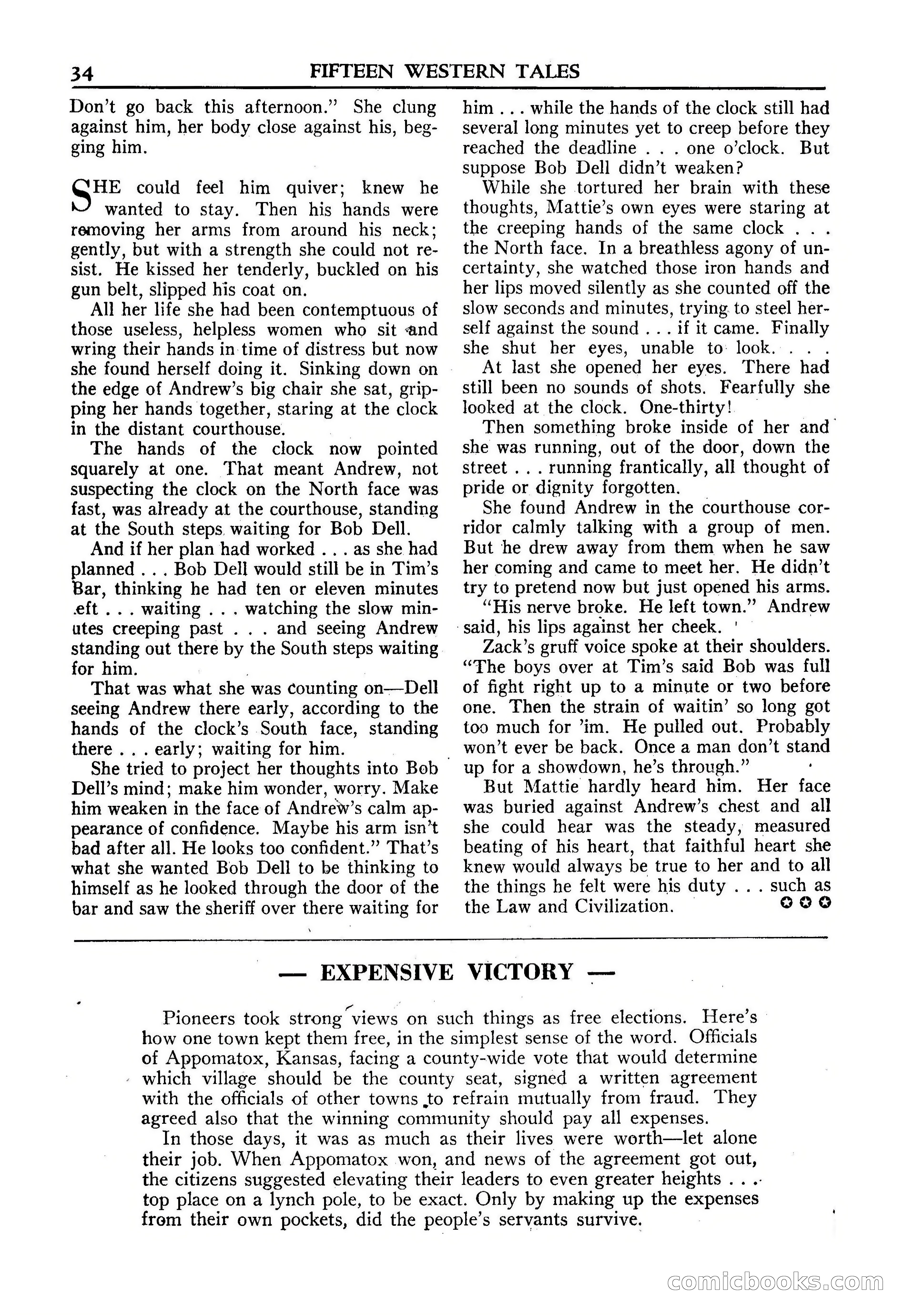 Fifteen Western Tales, January 1953 — page 34 of 116