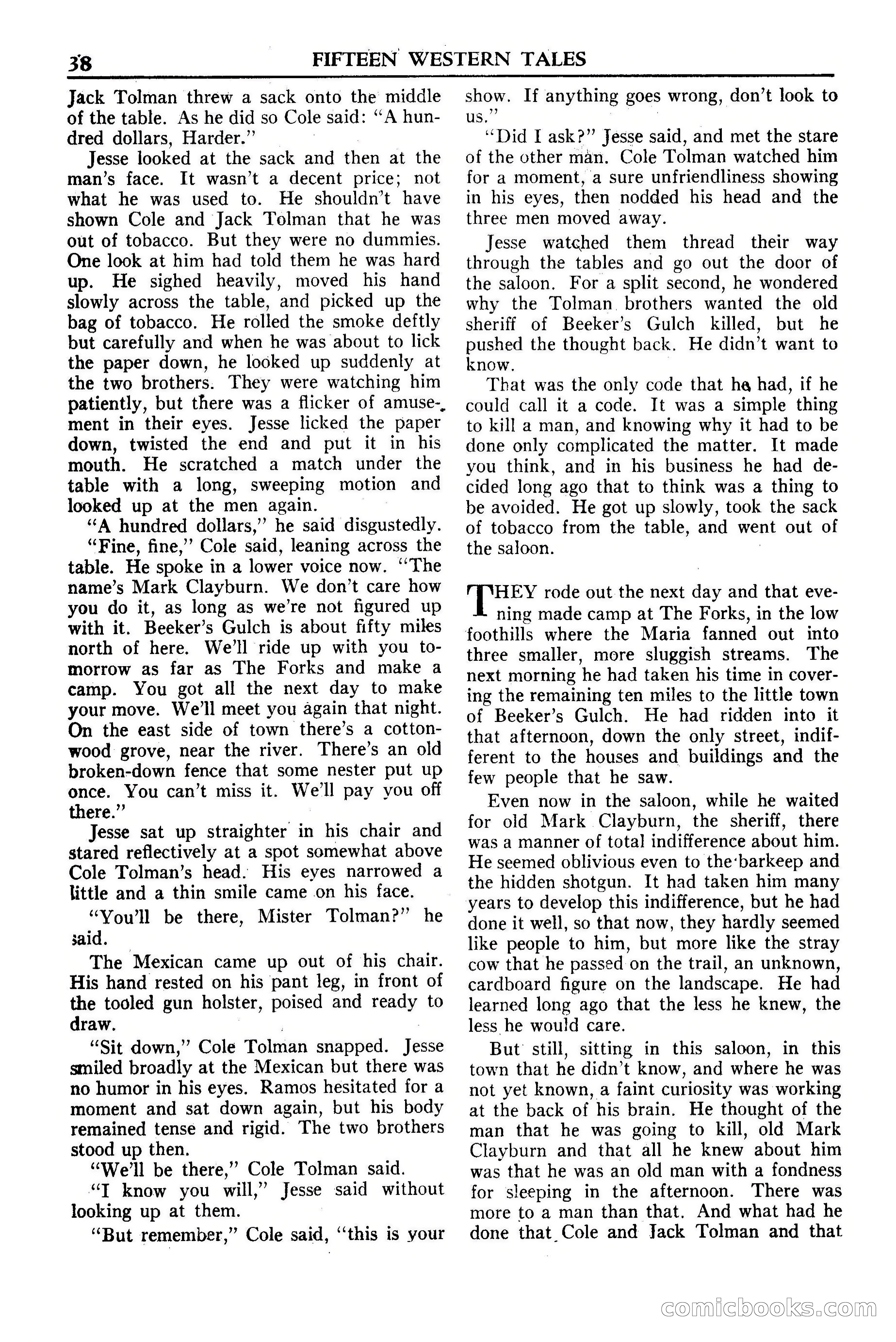 Fifteen Western Tales, January 1953 — page 38 of 116