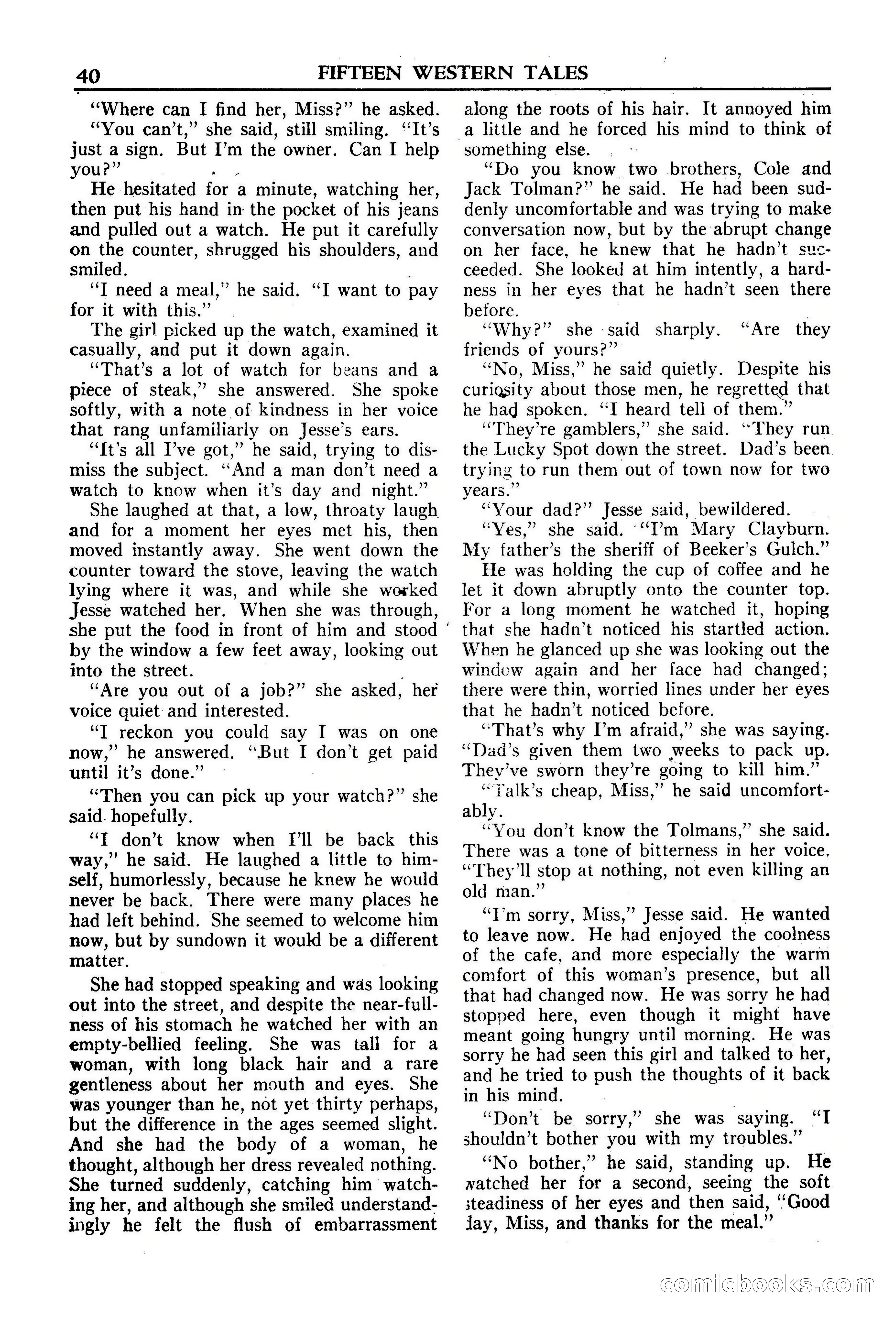 Fifteen Western Tales, January 1953 — page 40 of 116