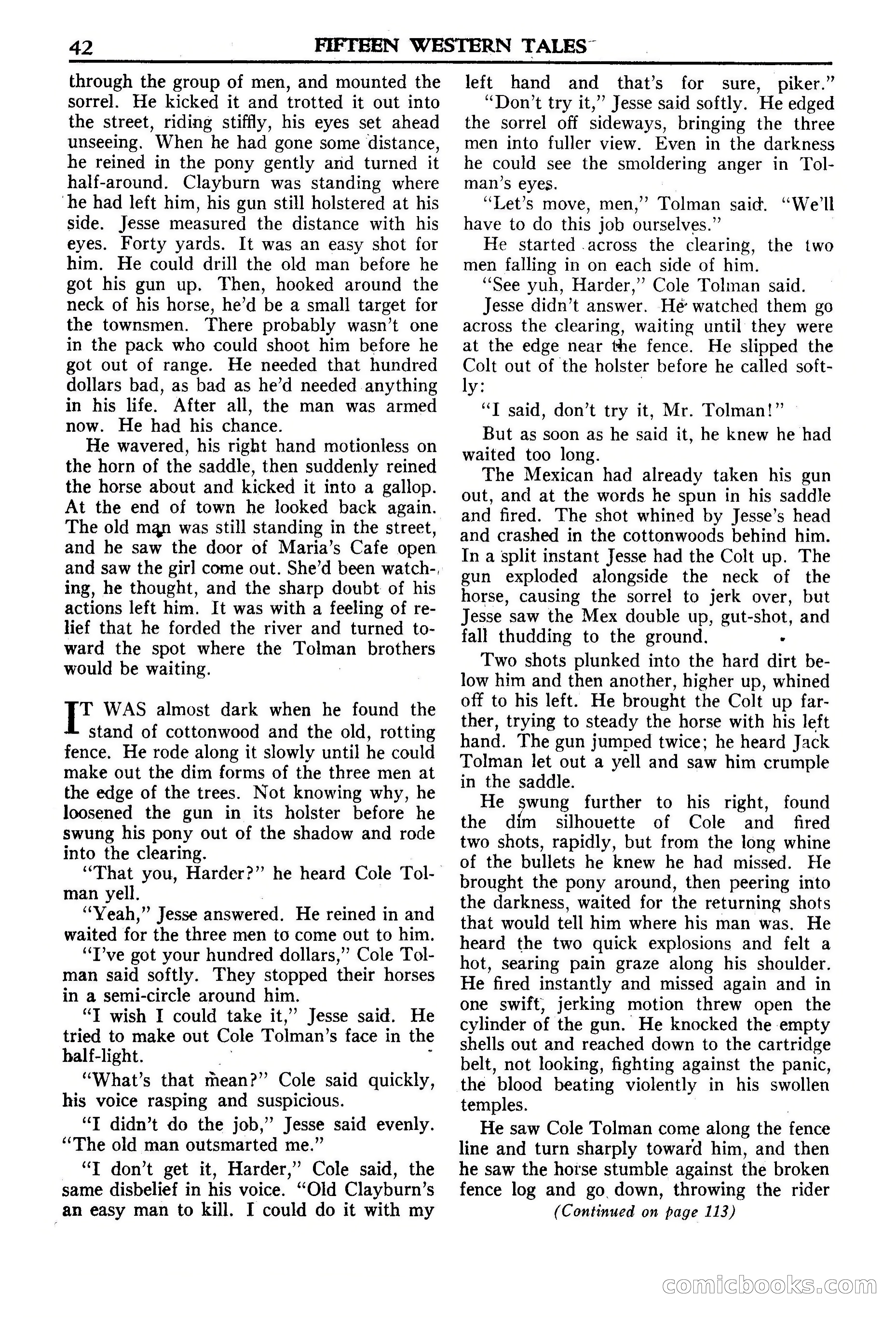 Fifteen Western Tales, January 1953 — page 42 of 116