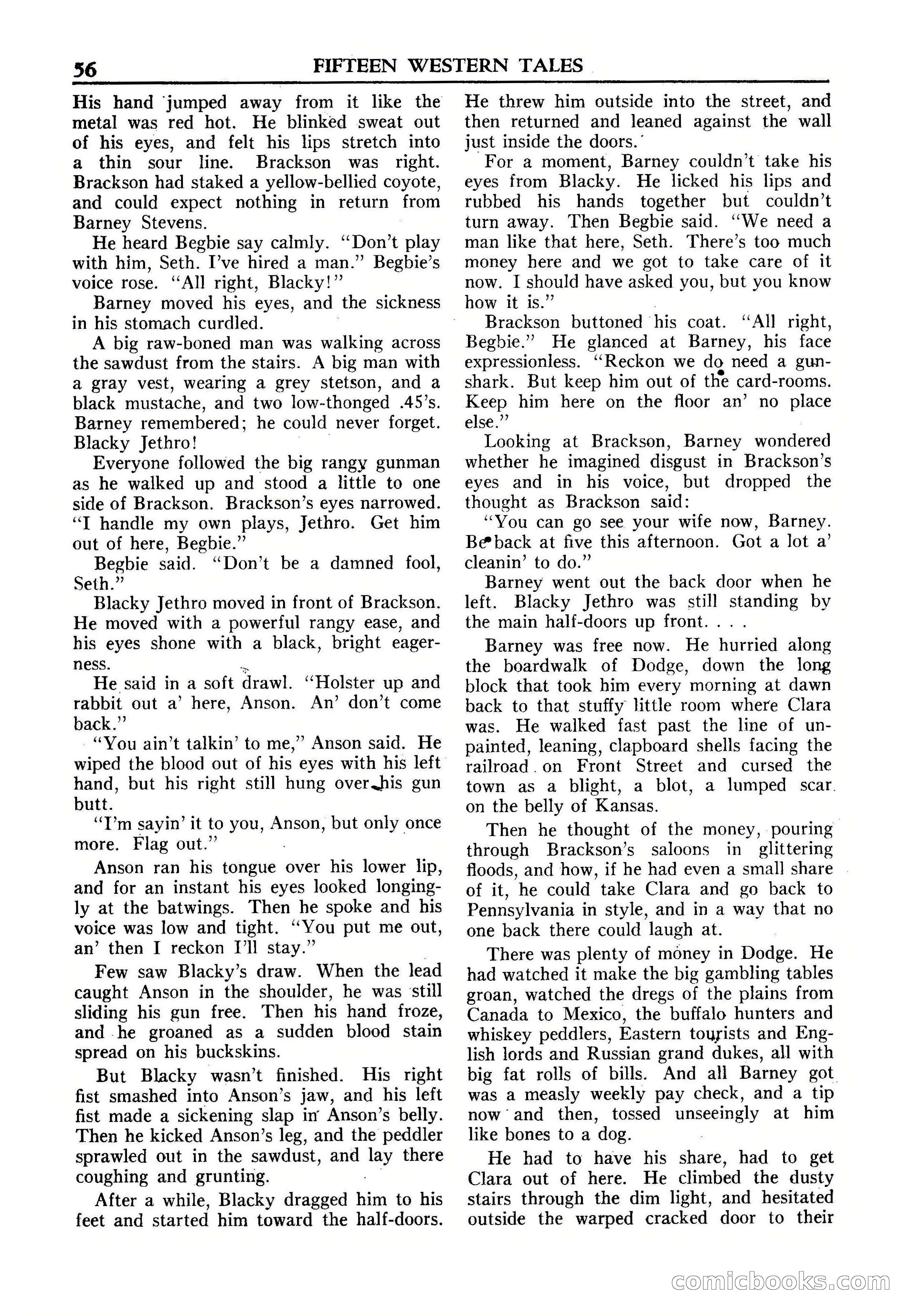 Fifteen Western Tales, January 1953 — page 56 of 116