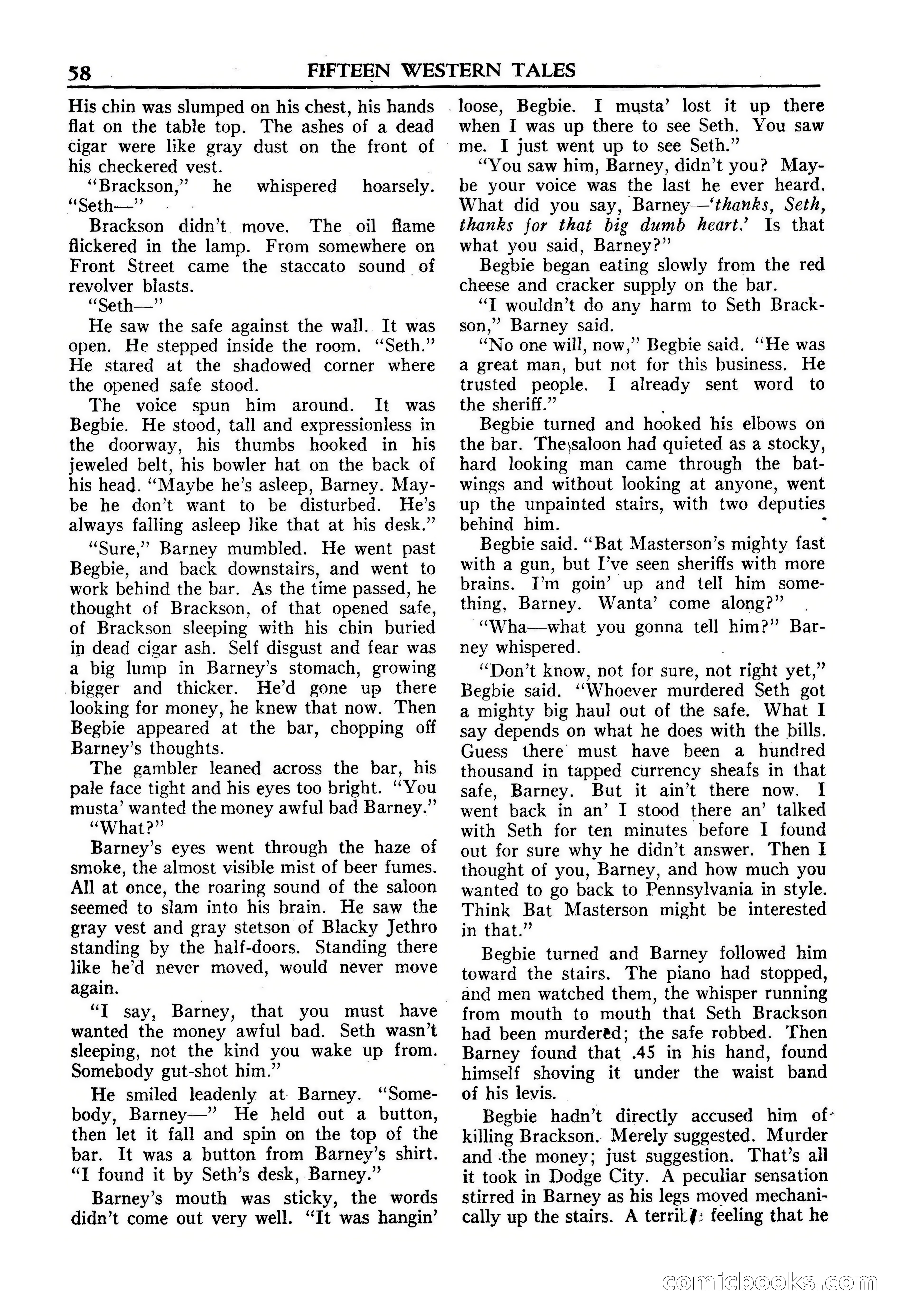 Fifteen Western Tales, January 1953 — page 58 of 116