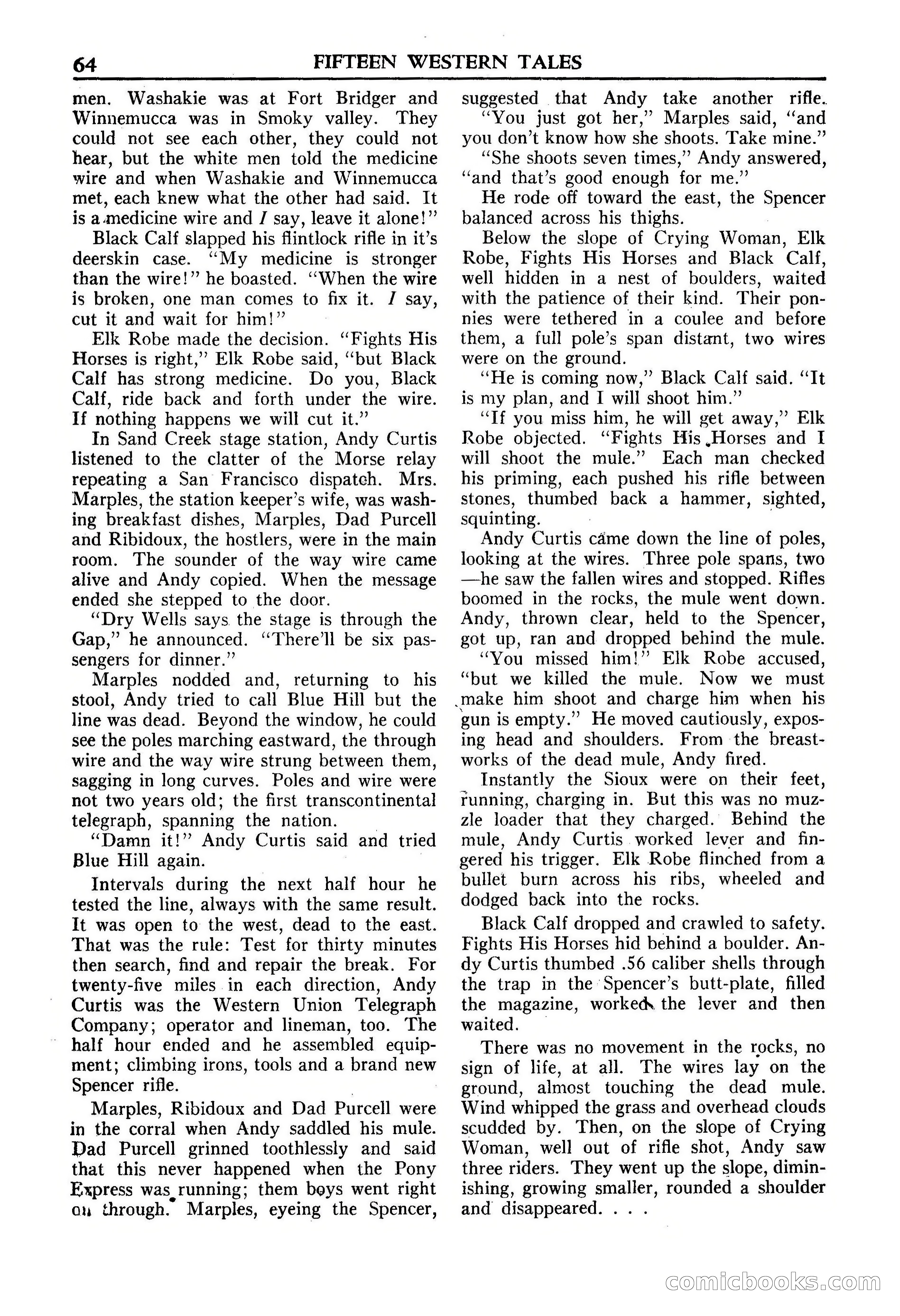 Fifteen Western Tales, January 1953 — page 64 of 116