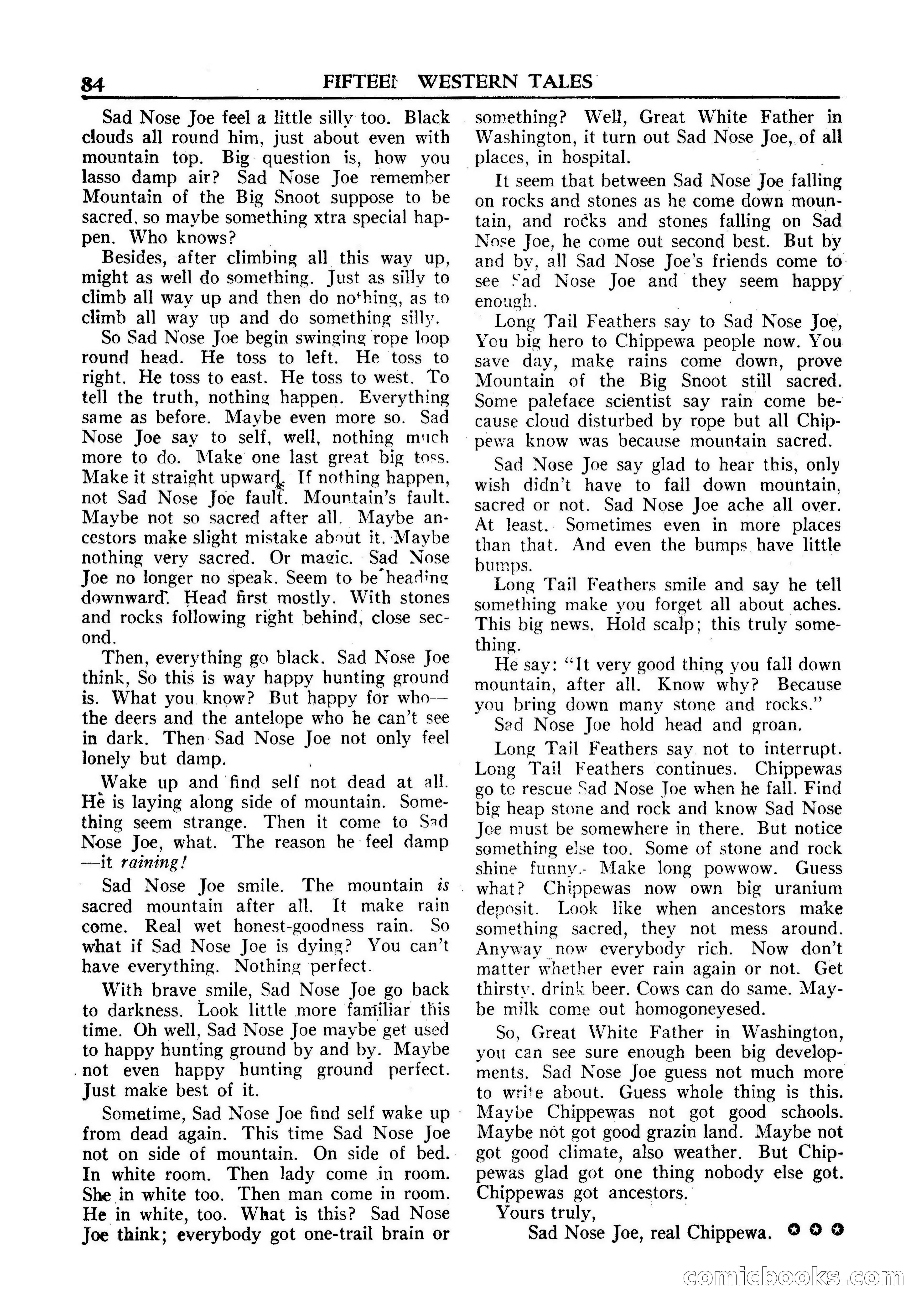 Fifteen Western Tales, January 1953 — page 84 of 116
