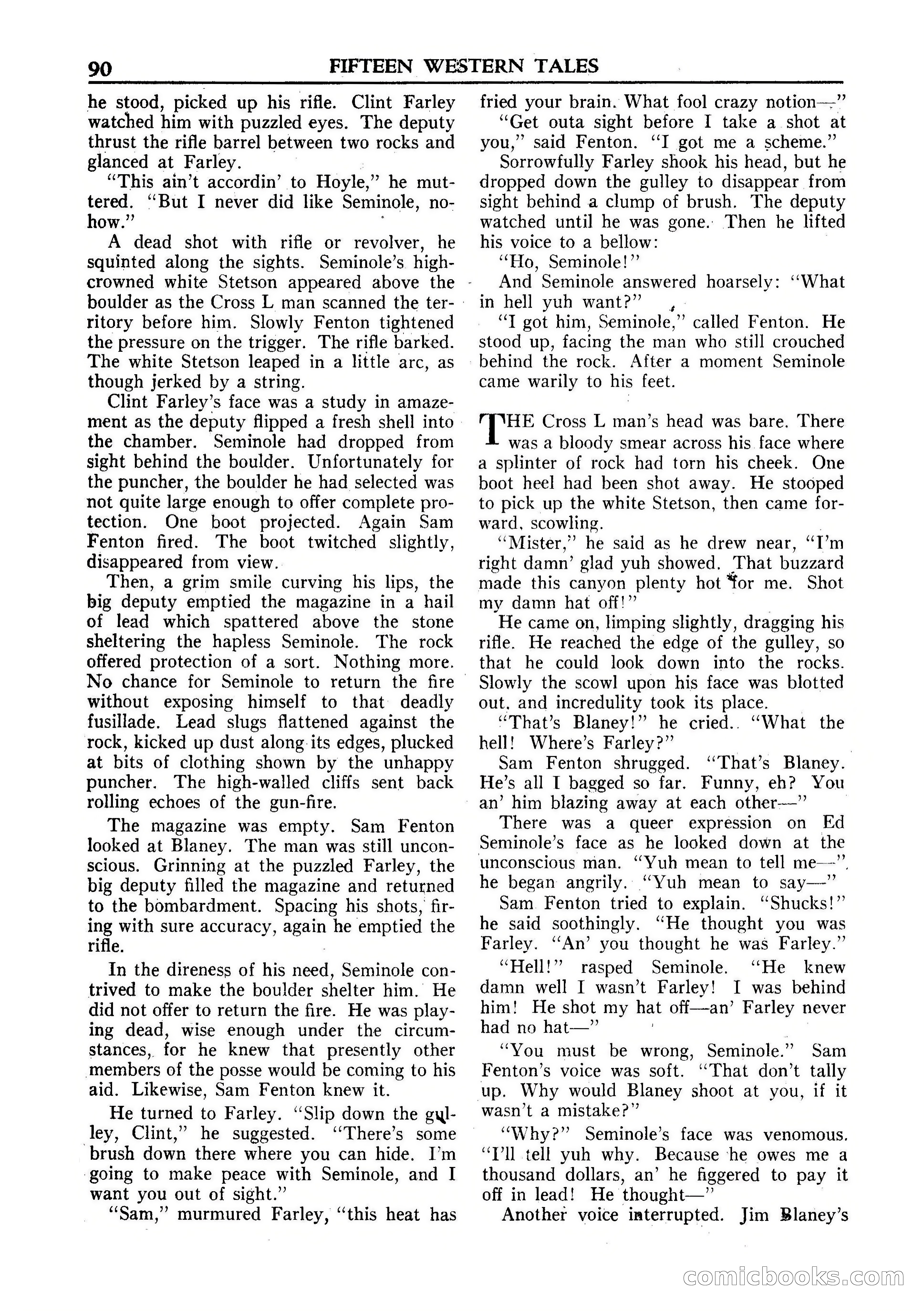 Fifteen Western Tales, January 1953 — page 90 of 116
