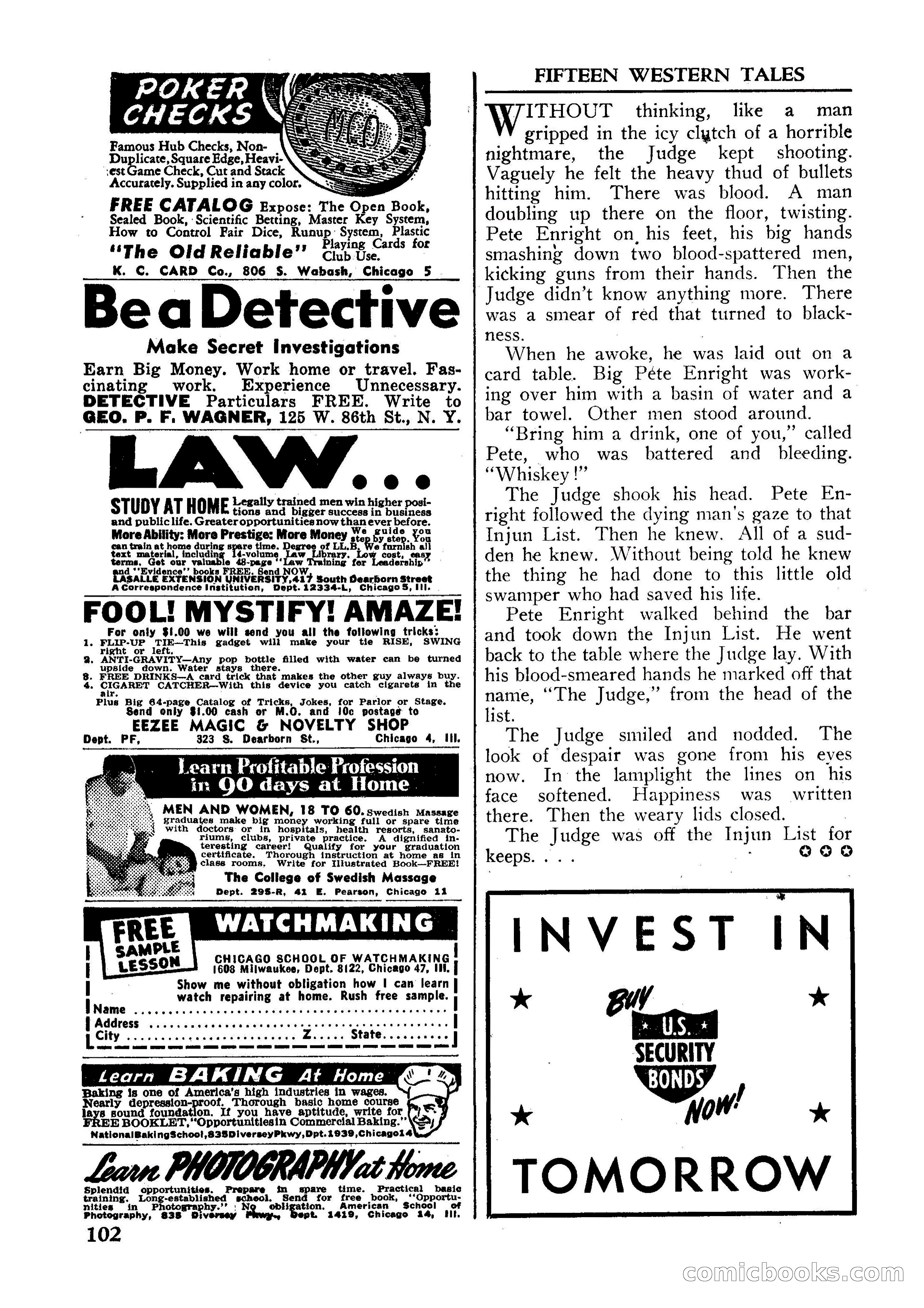 Fifteen Western Tales, January 1953 — page 102 of 116