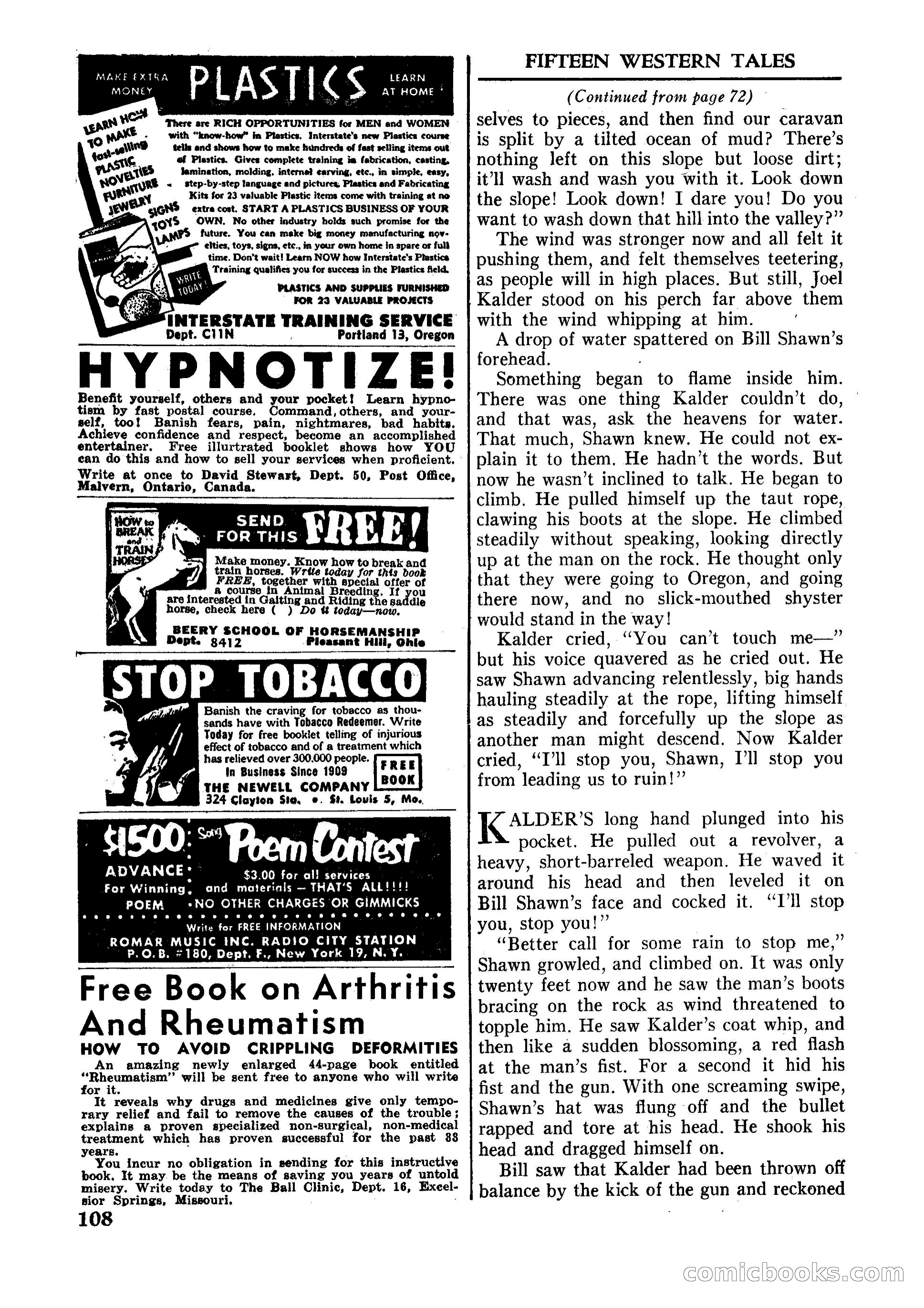 Fifteen Western Tales, January 1953 — page 108 of 116