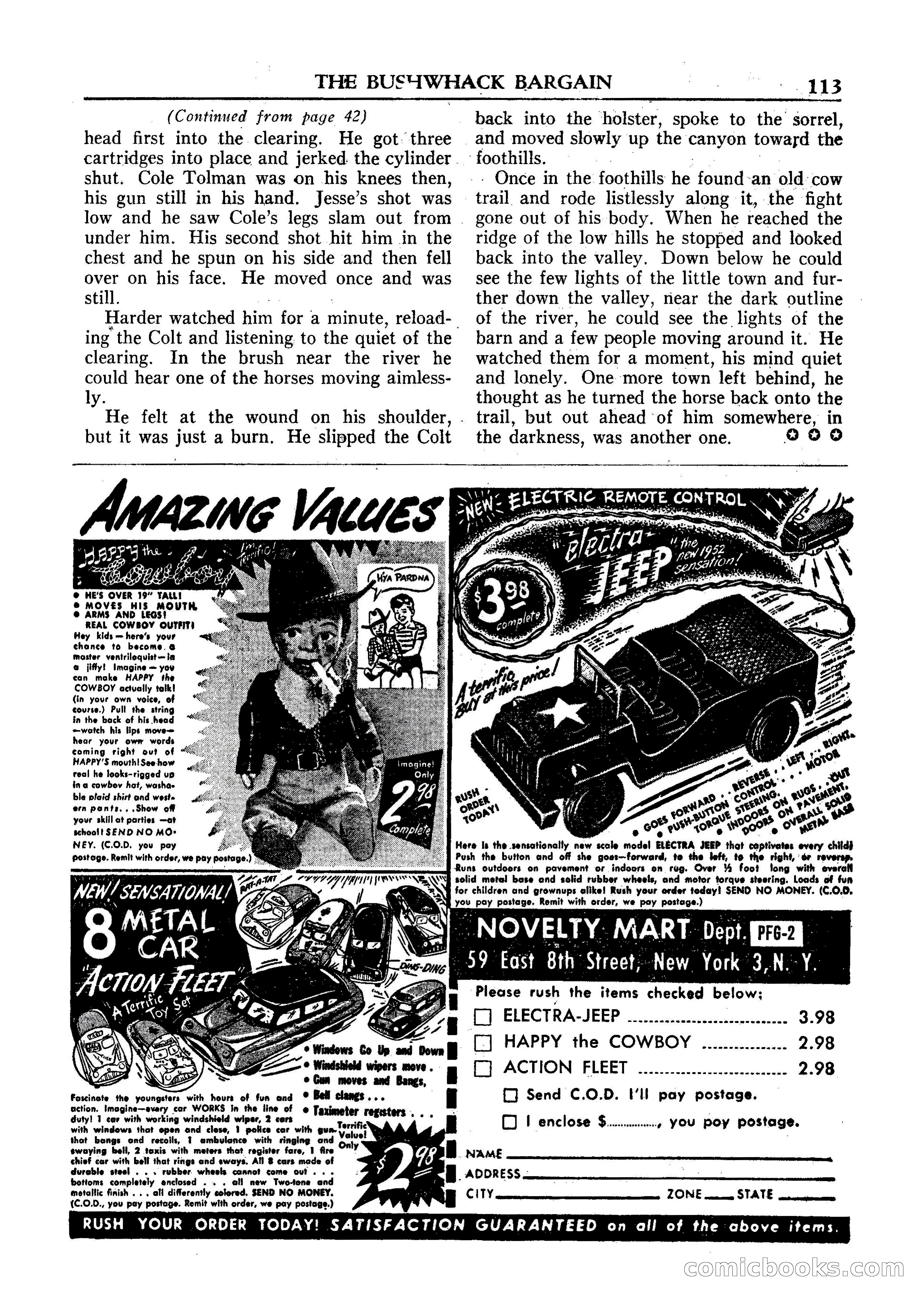 Fifteen Western Tales, January 1953 — page 113 of 116