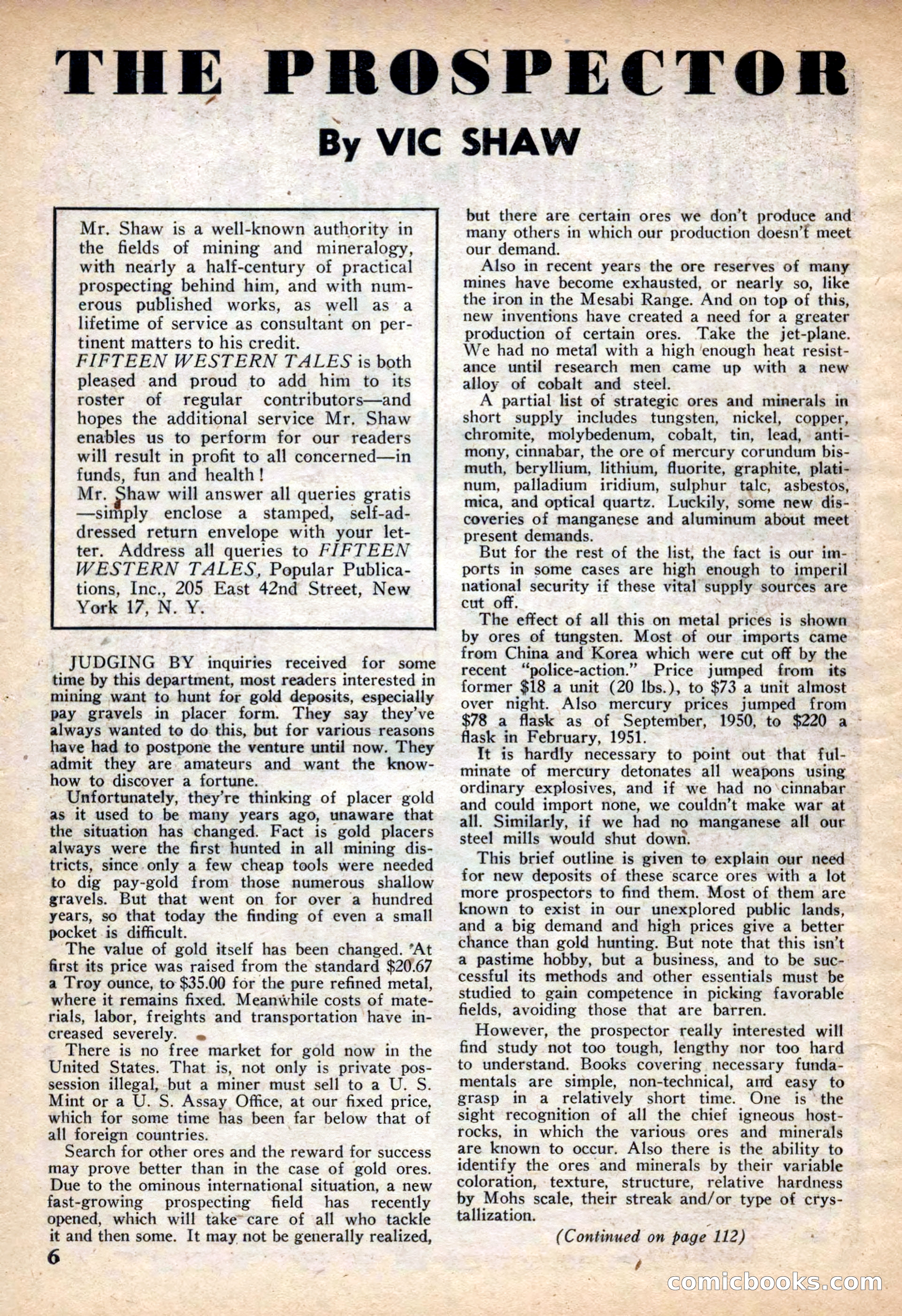 Fifteen Western Tales, March 1954 — page 6 of 116