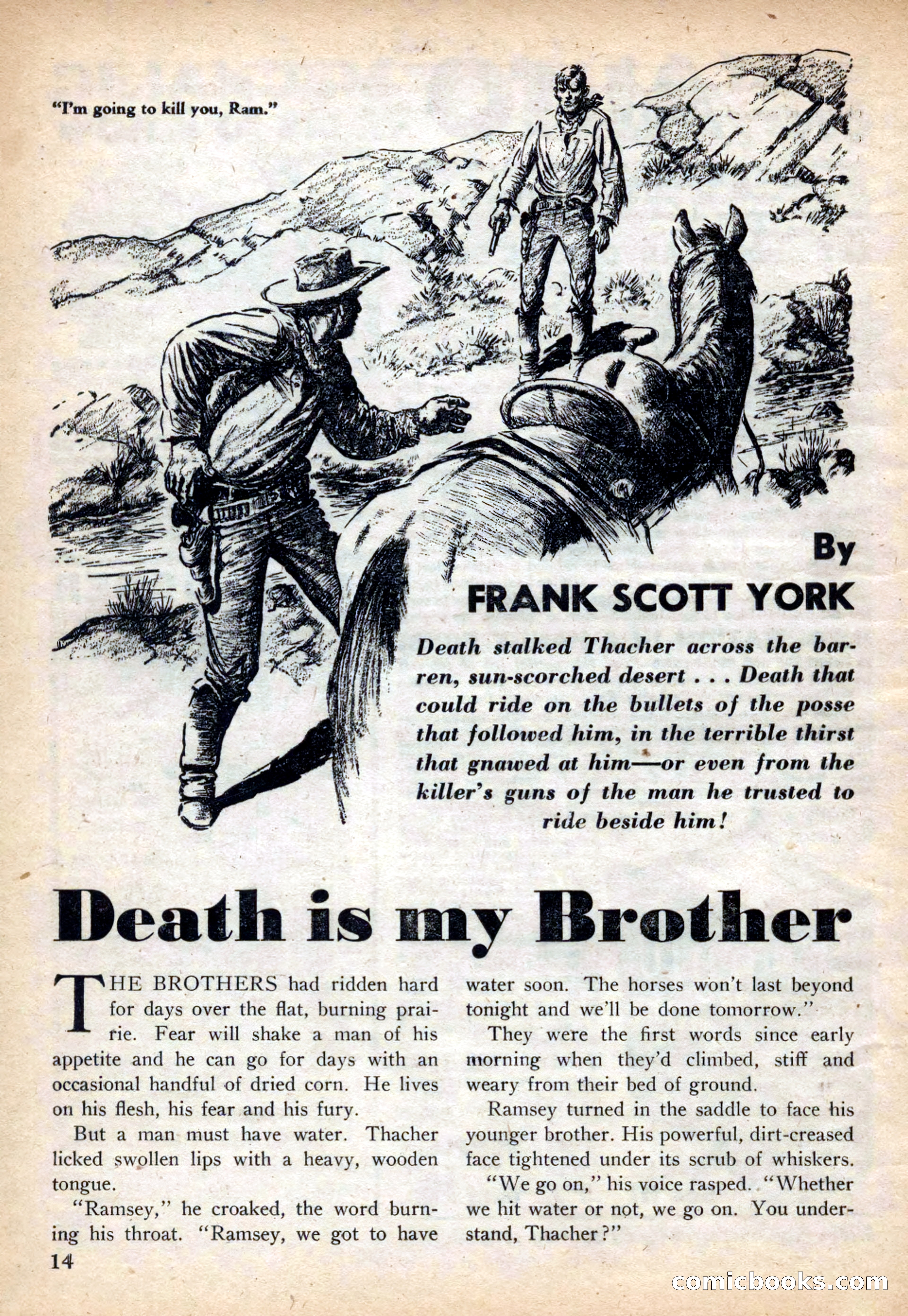 Fifteen Western Tales, March 1954 — page 14 of 116