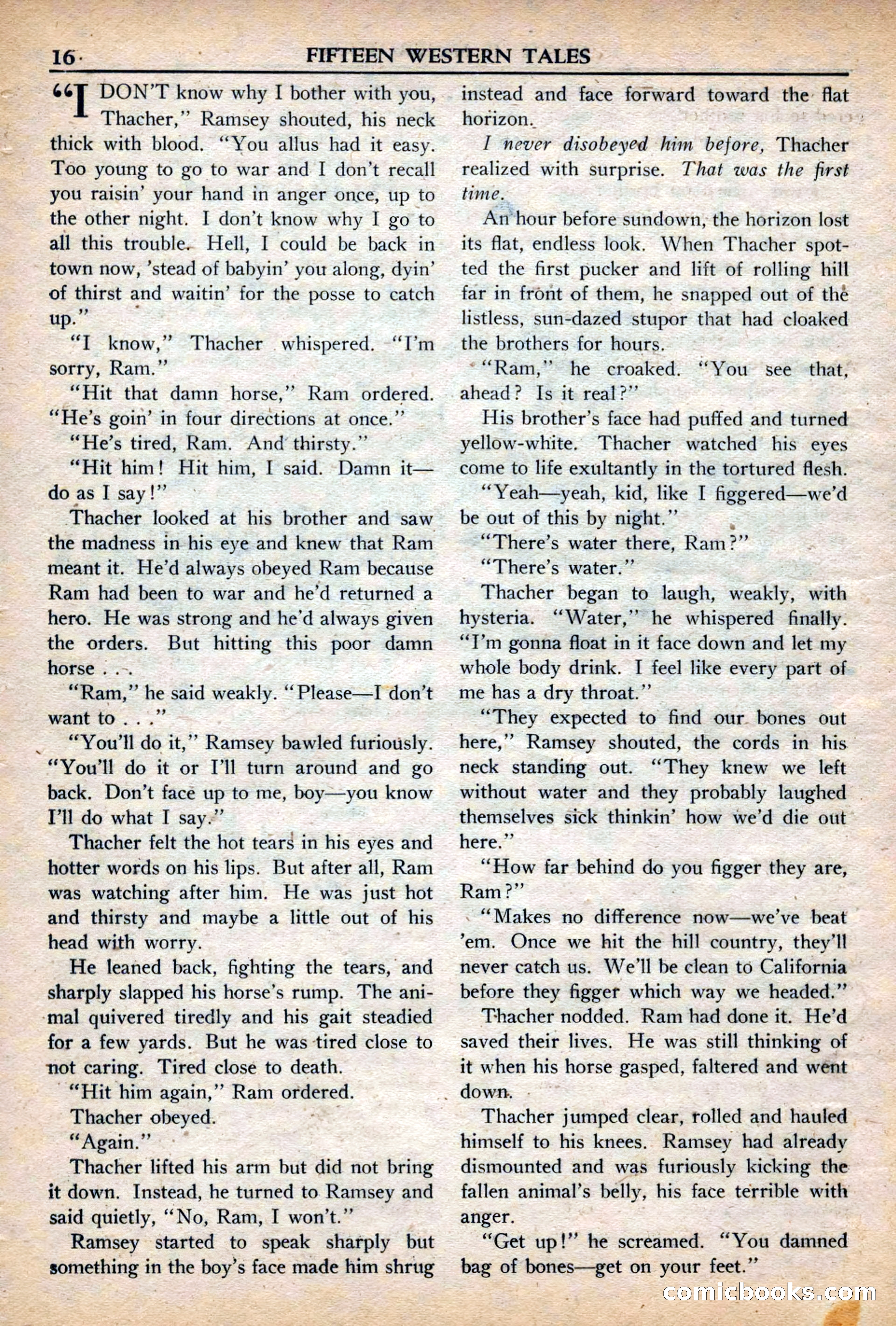 Fifteen Western Tales, March 1954 — page 16 of 116