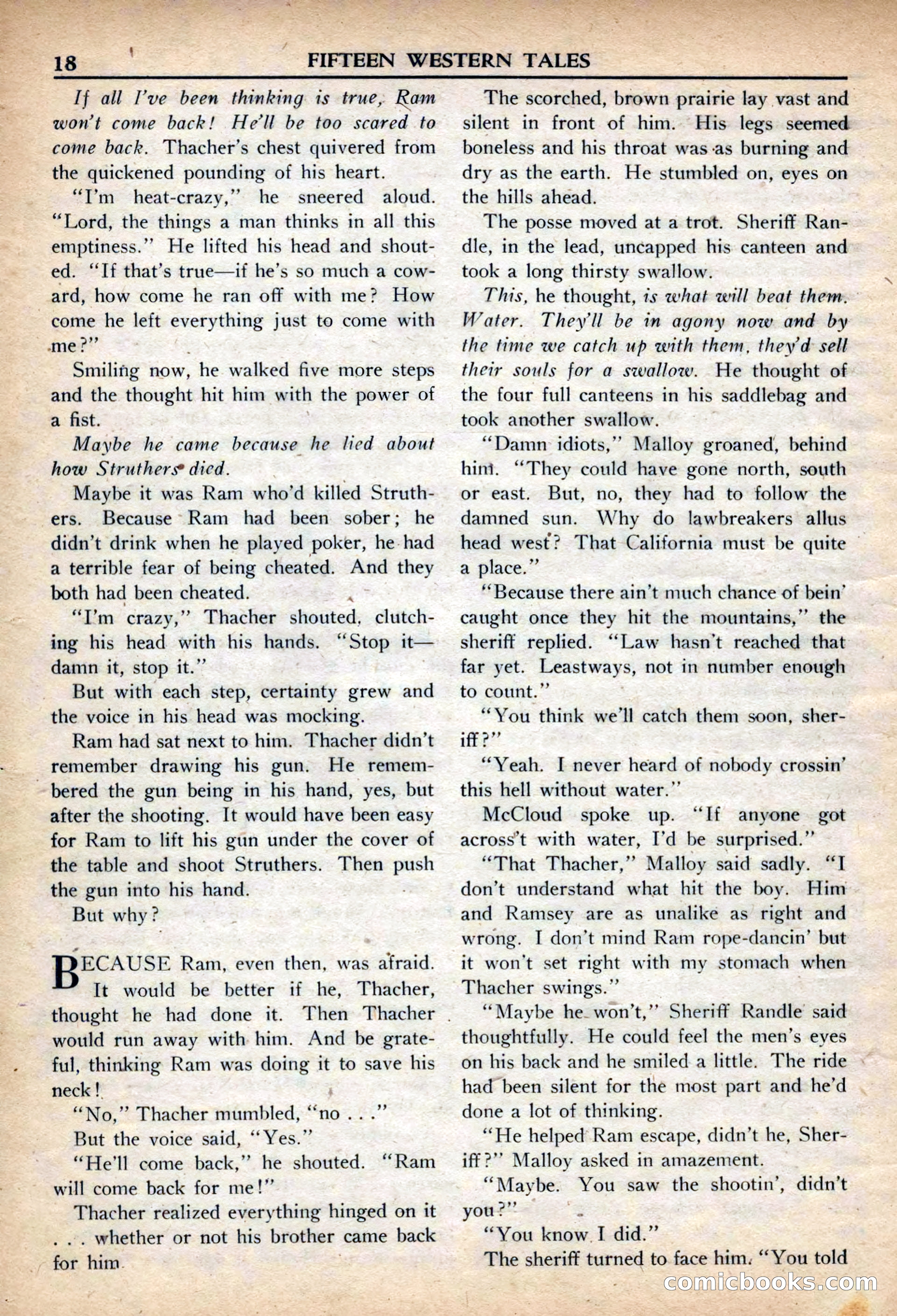 Fifteen Western Tales, March 1954 — page 18 of 116