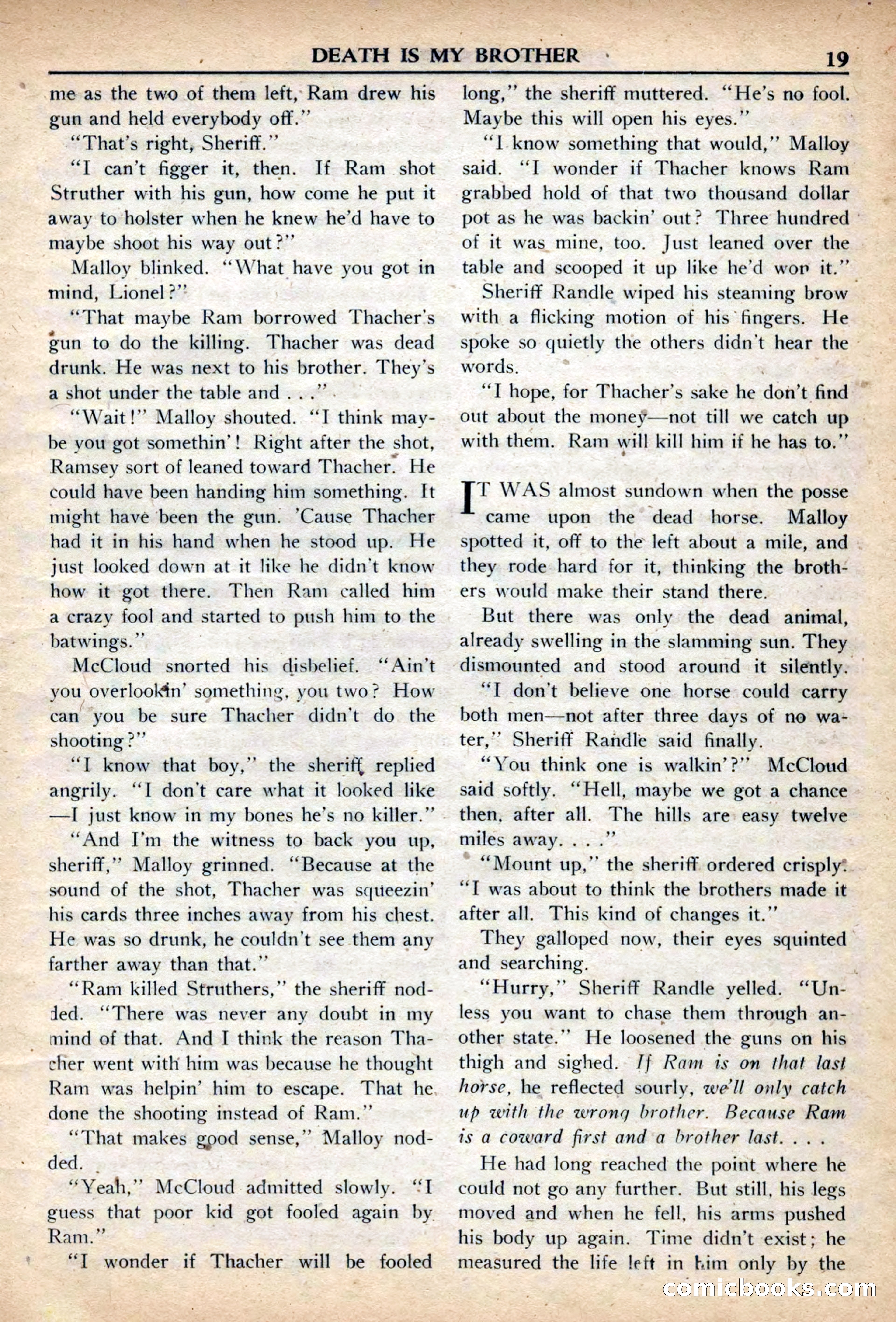 Fifteen Western Tales, March 1954 — page 19 of 116