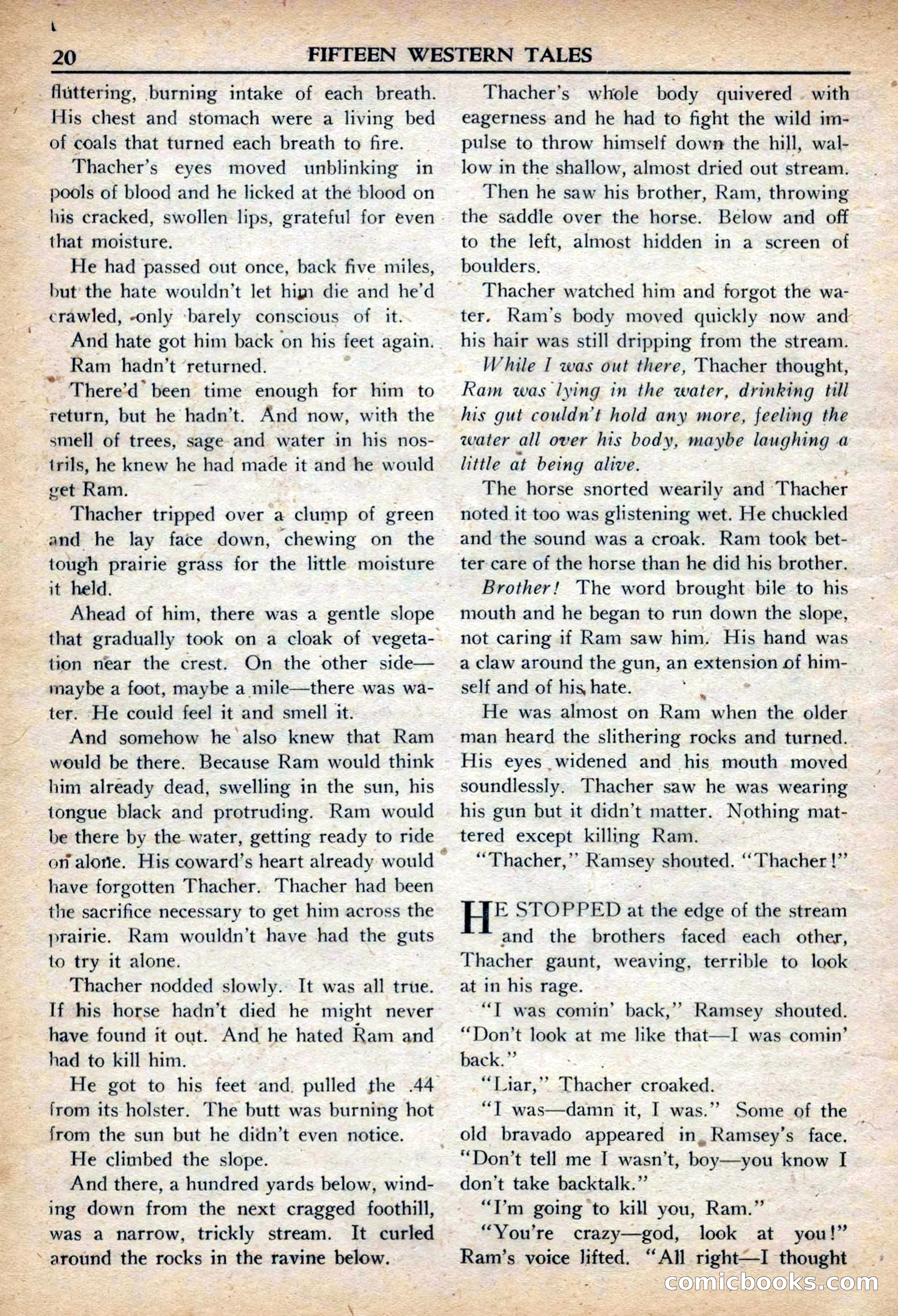 Fifteen Western Tales, March 1954 — page 20 of 116