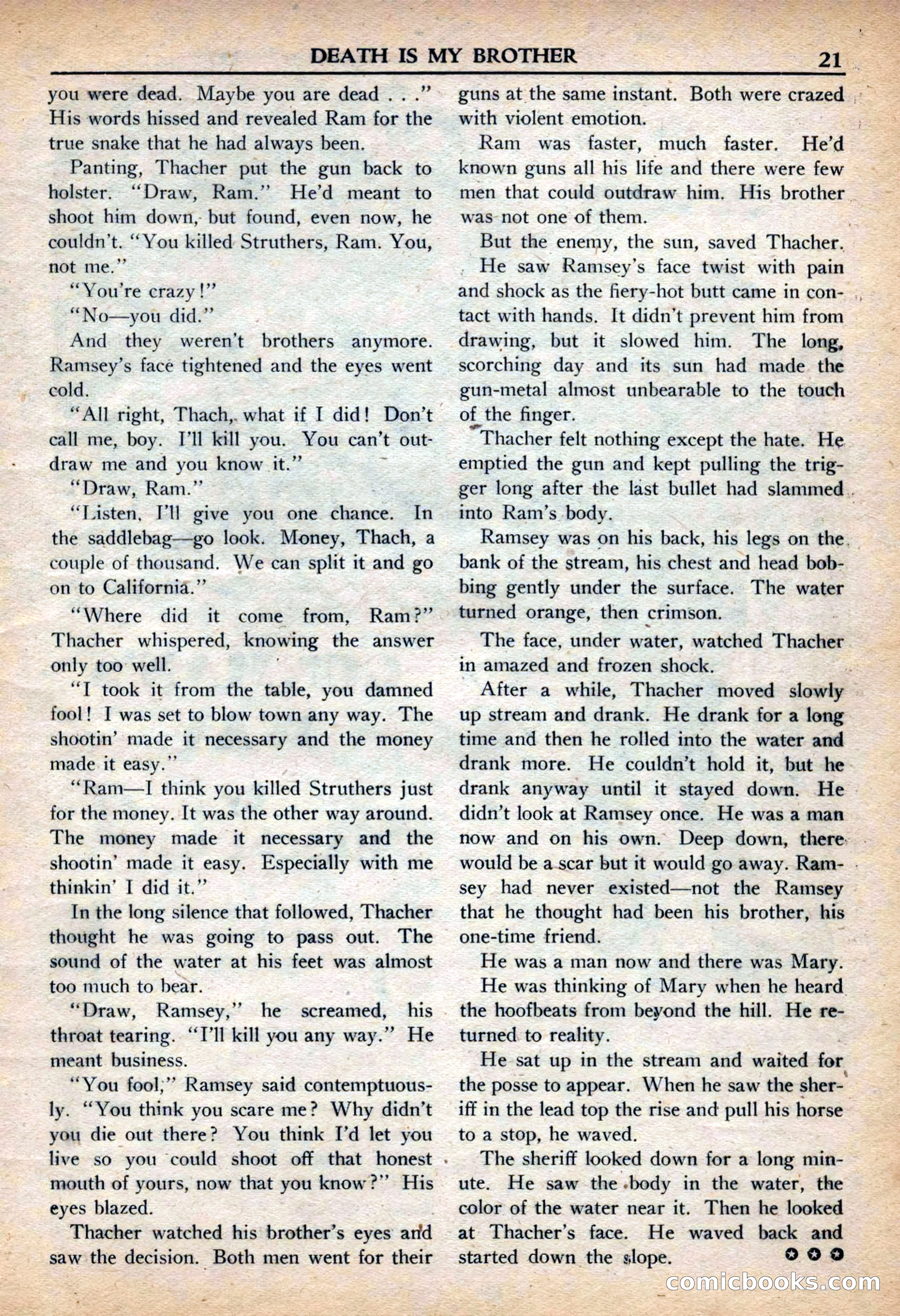 Fifteen Western Tales, March 1954 — page 21 of 116