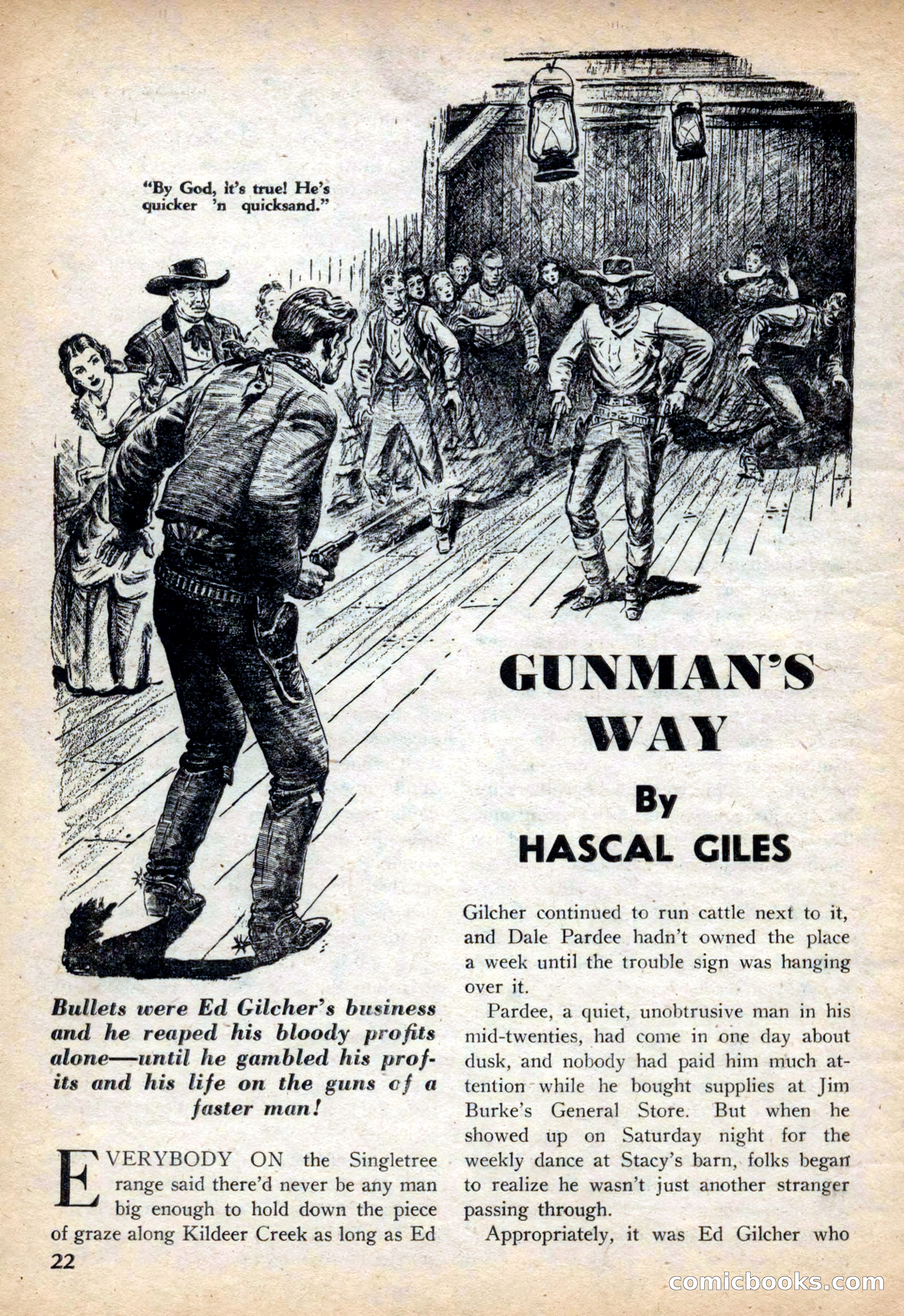 Fifteen Western Tales, March 1954 — page 22 of 116