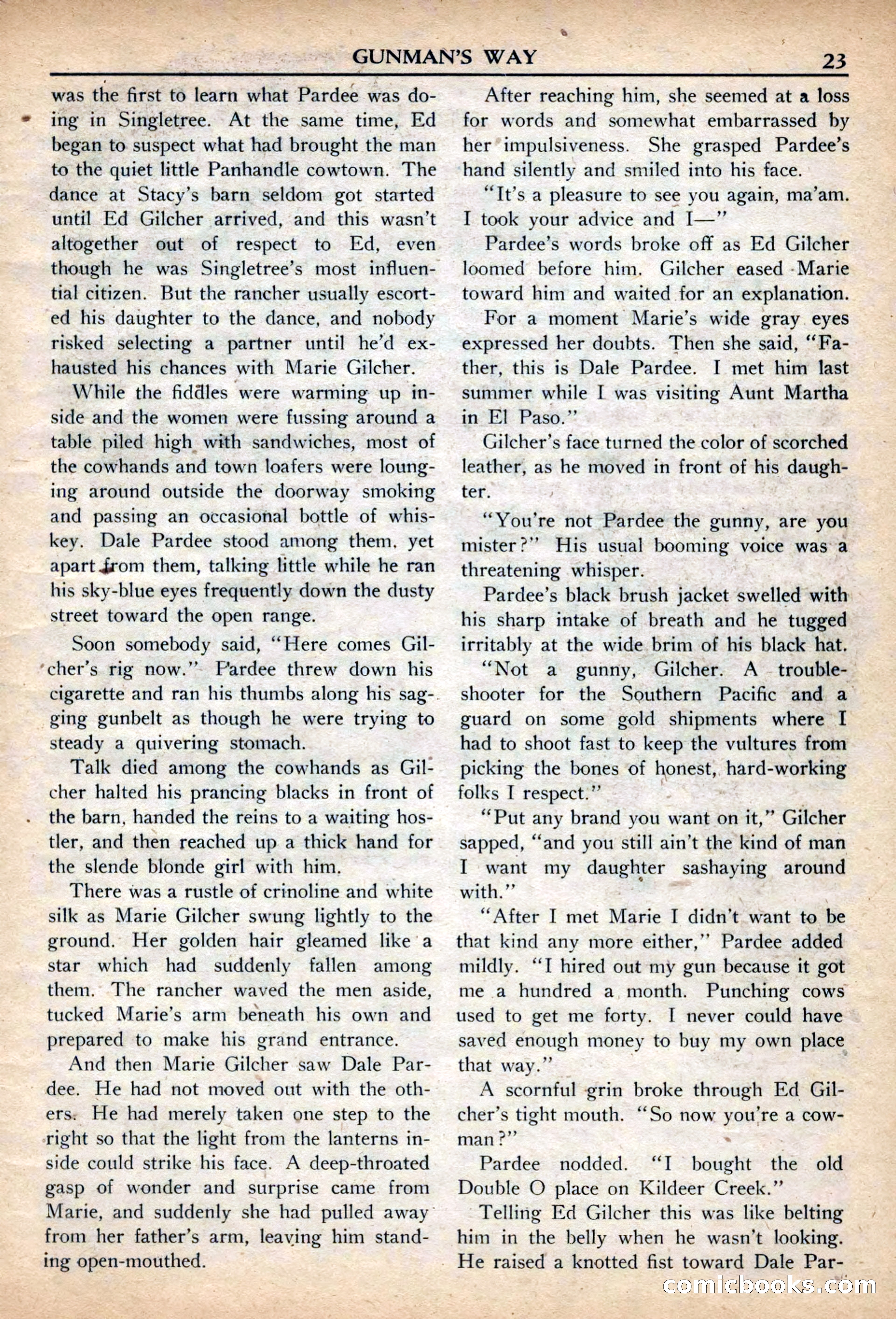 Fifteen Western Tales, March 1954 — page 23 of 116