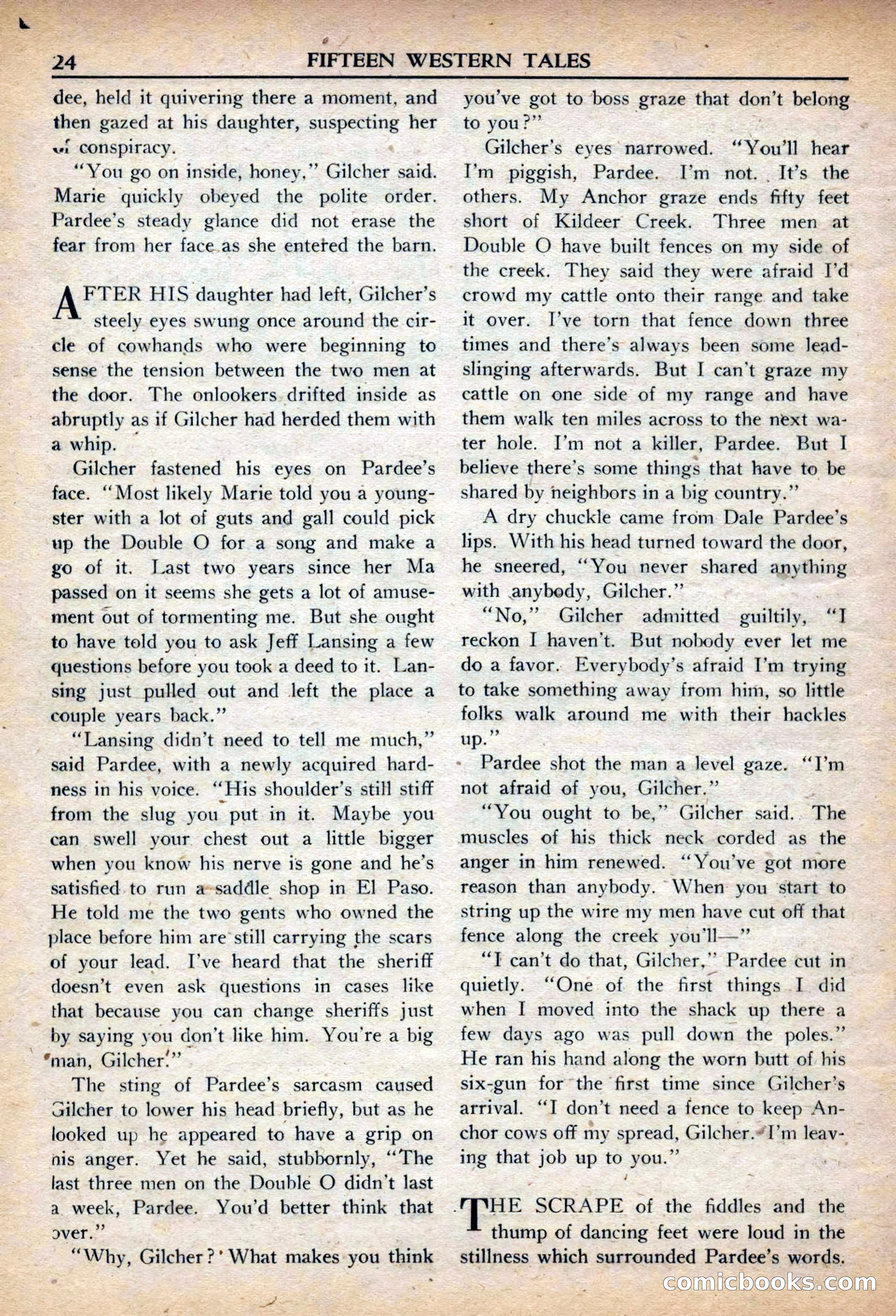 Fifteen Western Tales, March 1954 — page 24 of 116