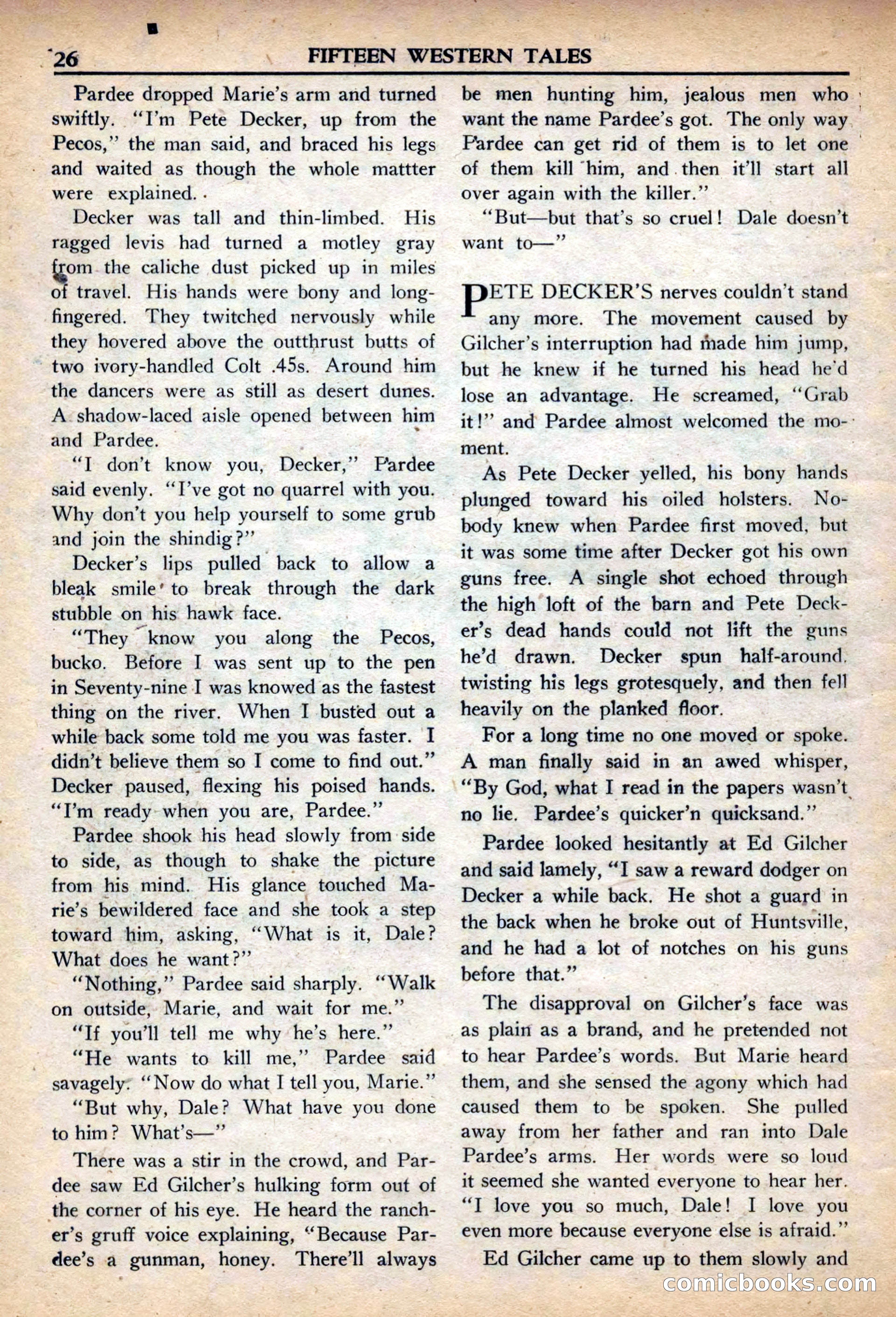 Fifteen Western Tales, March 1954 — page 26 of 116