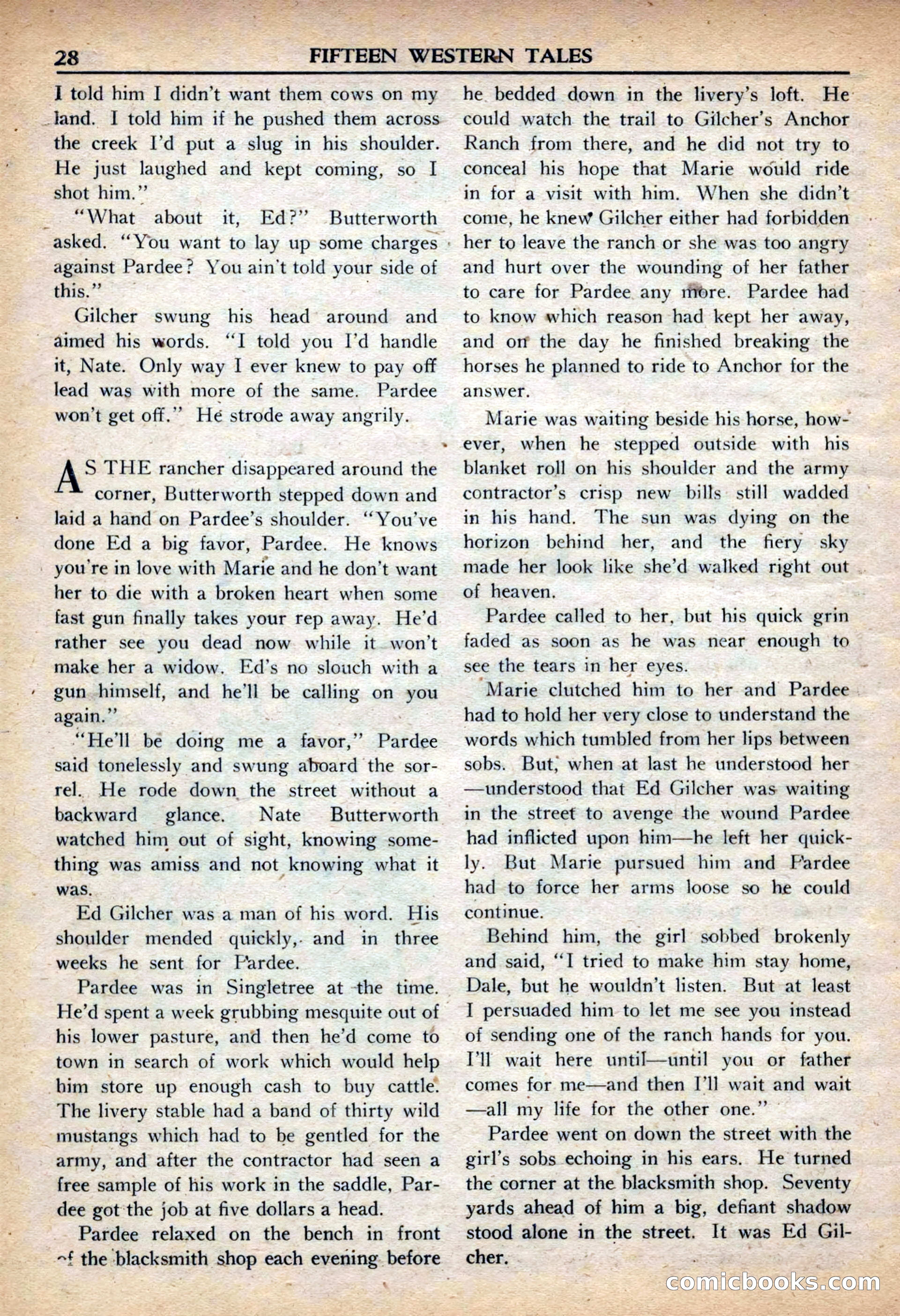 Fifteen Western Tales, March 1954 — page 28 of 116