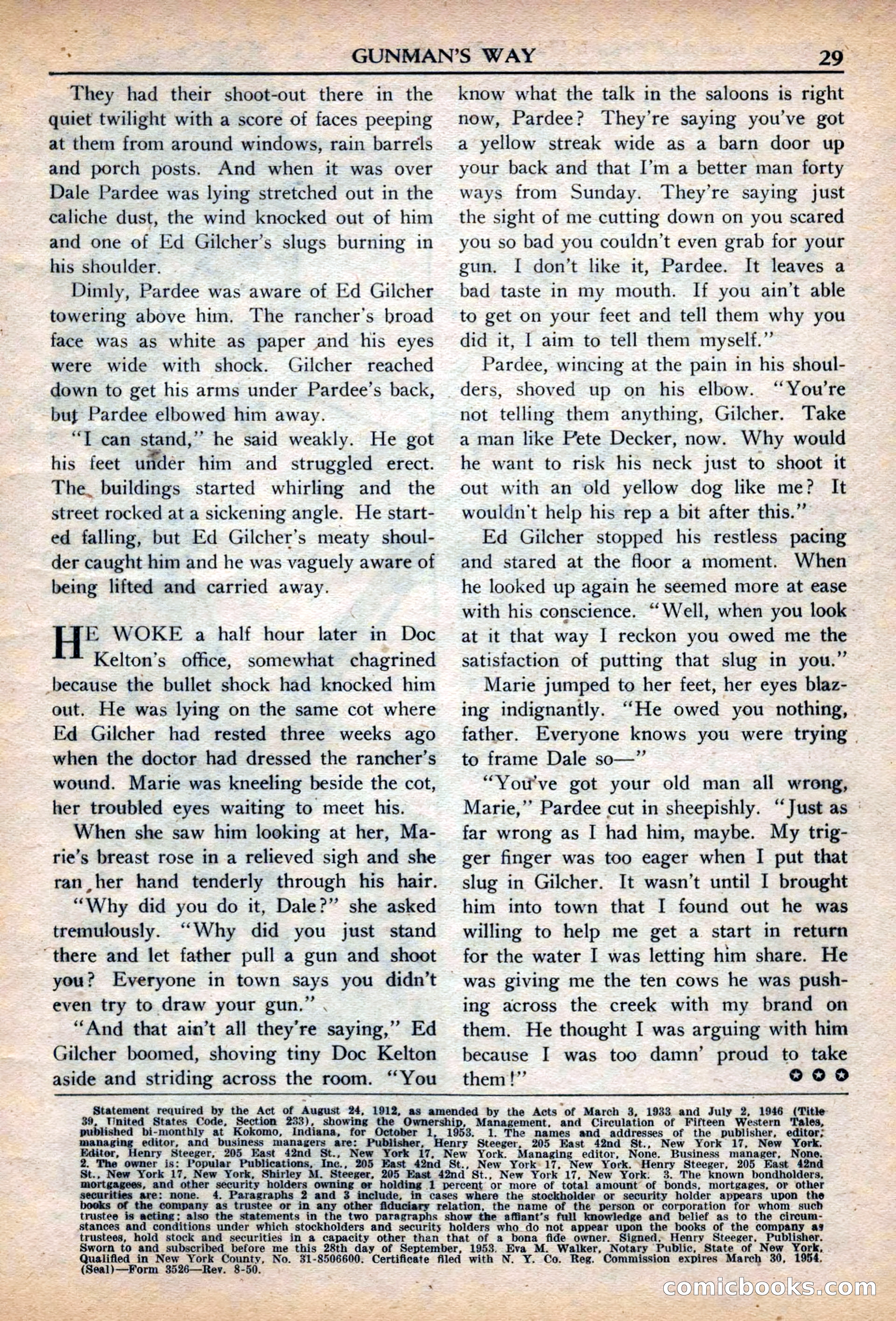 Fifteen Western Tales, March 1954 — page 29 of 116