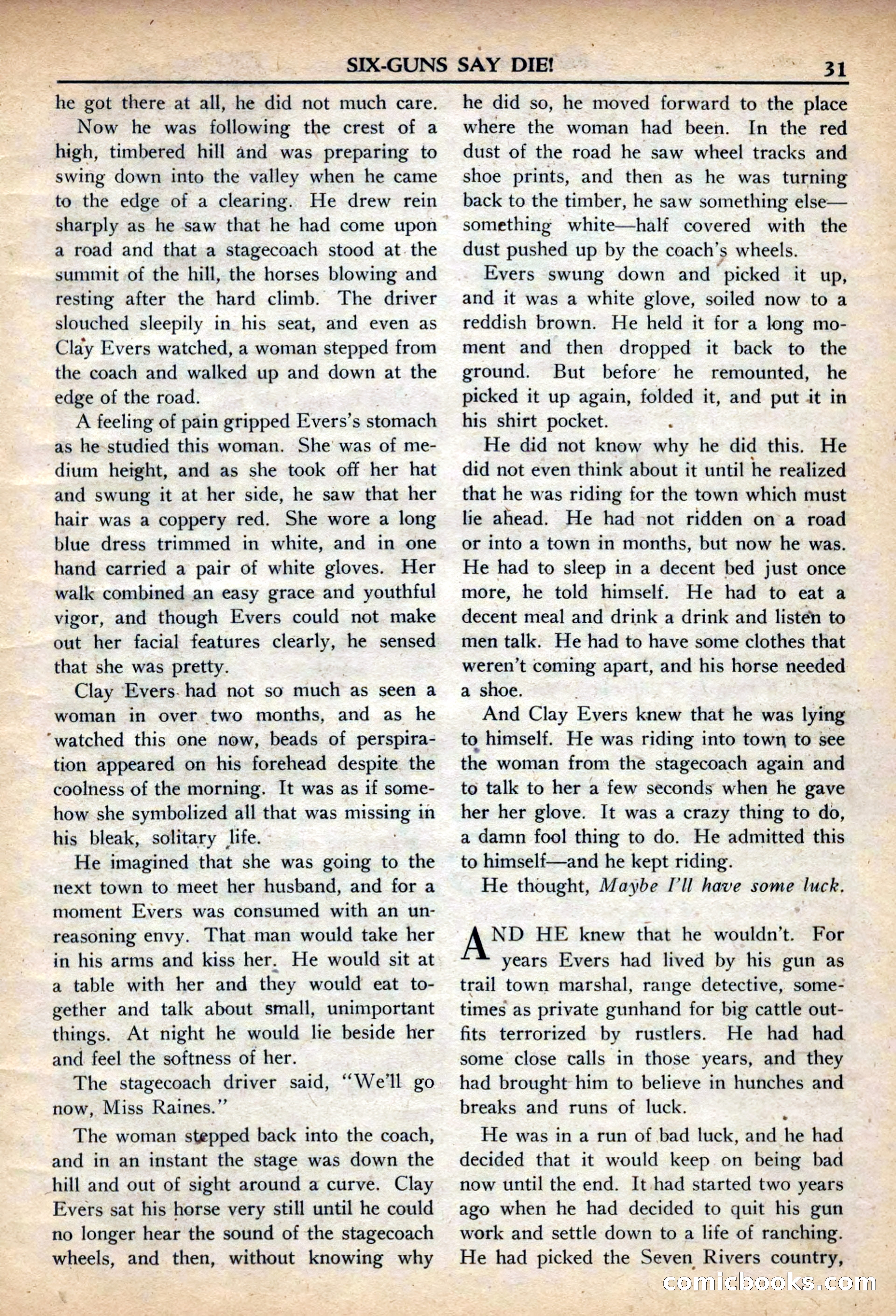 Fifteen Western Tales, March 1954 — page 31 of 116