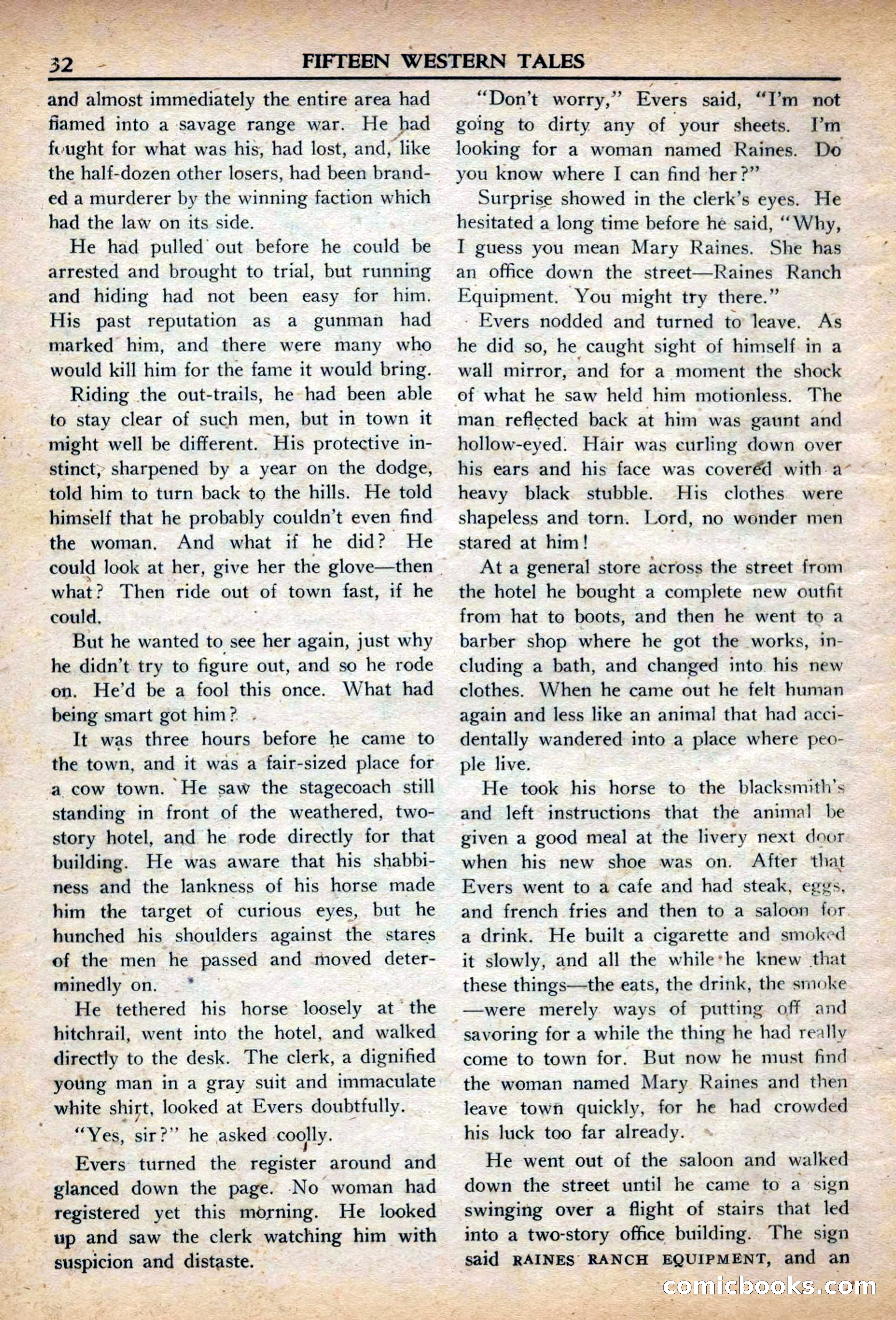 Fifteen Western Tales, March 1954 — page 32 of 116