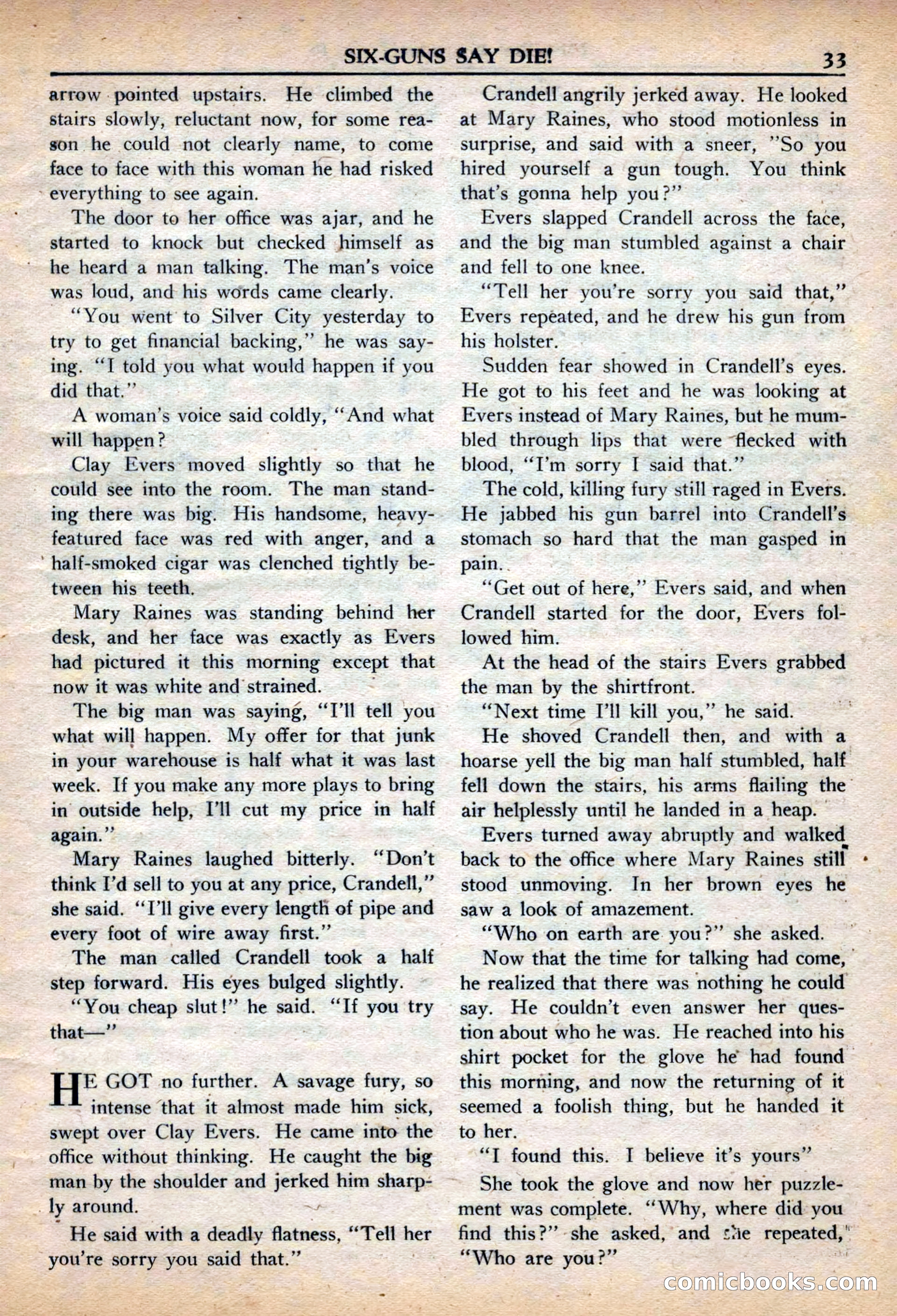 Fifteen Western Tales, March 1954 — page 33 of 116