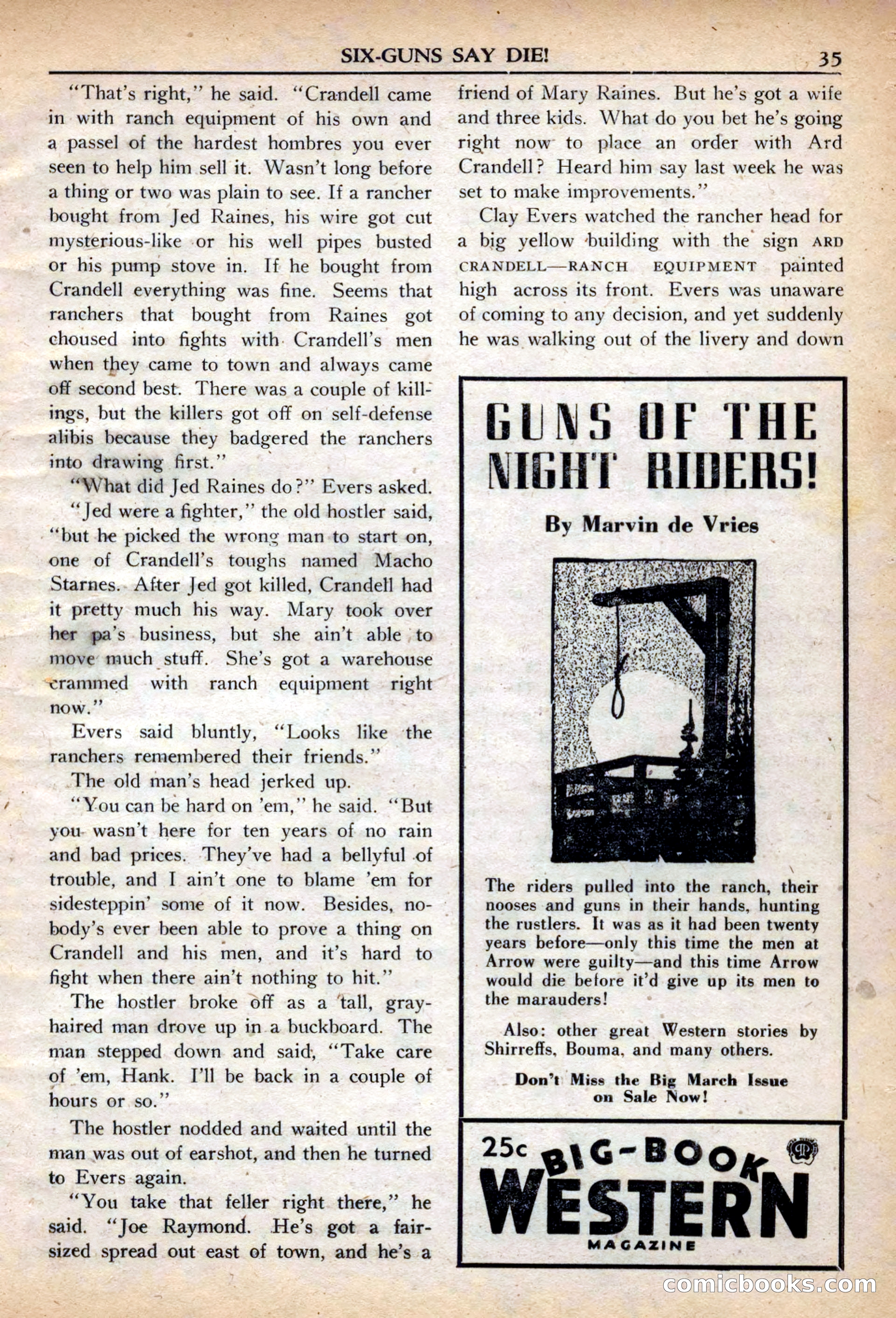 Fifteen Western Tales, March 1954 — page 35 of 116