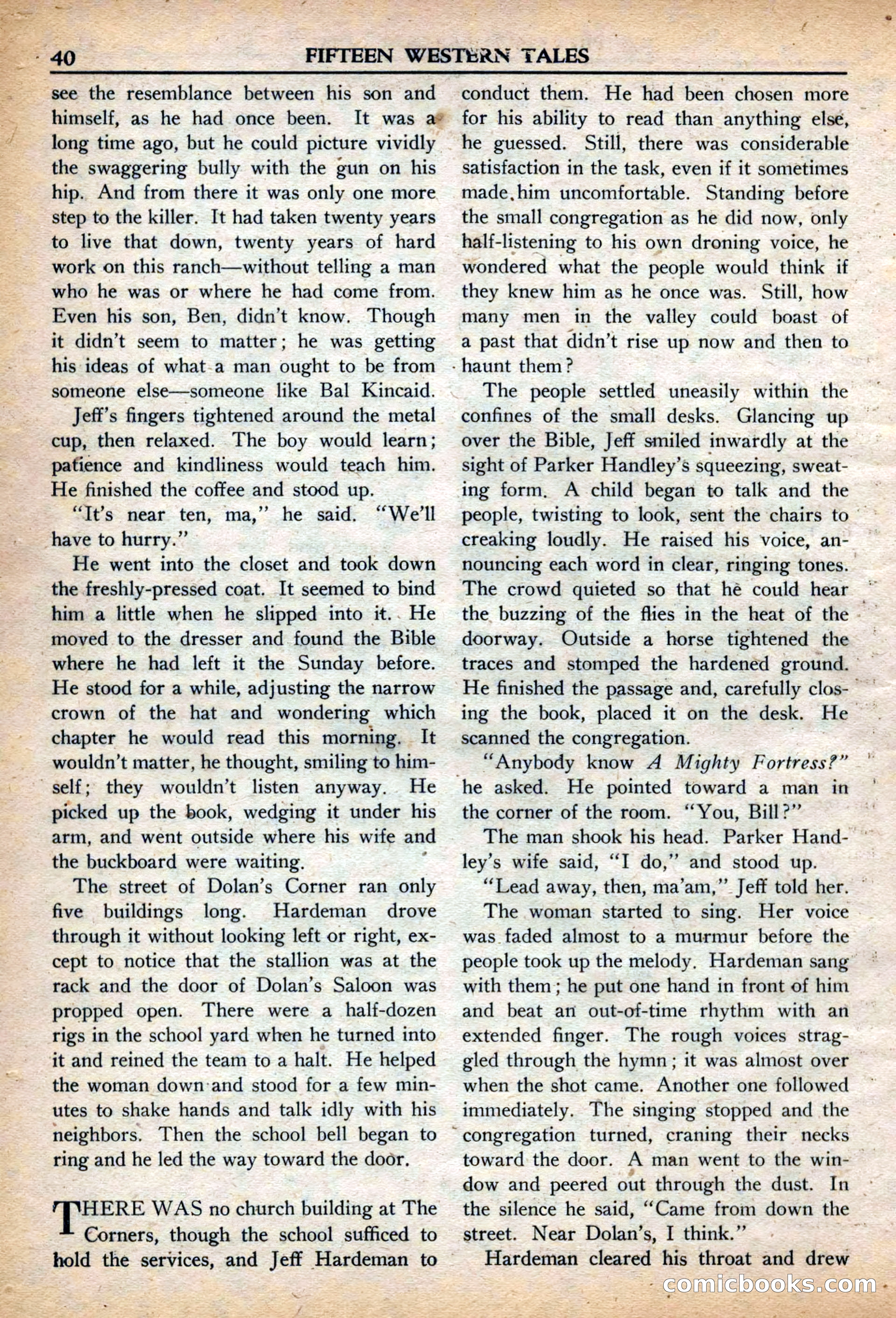 Fifteen Western Tales, March 1954 — page 40 of 116