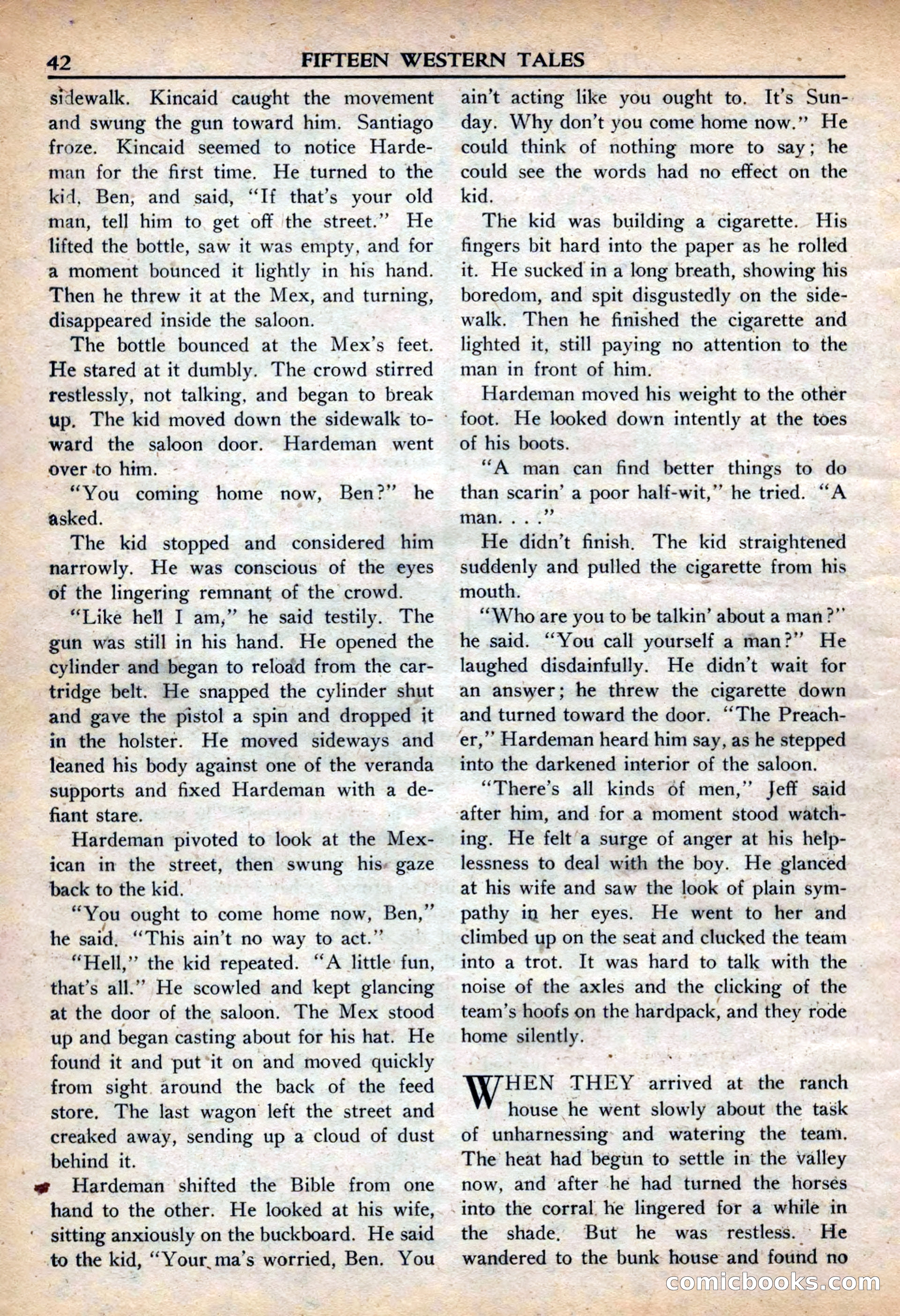 Fifteen Western Tales, March 1954 — page 42 of 116