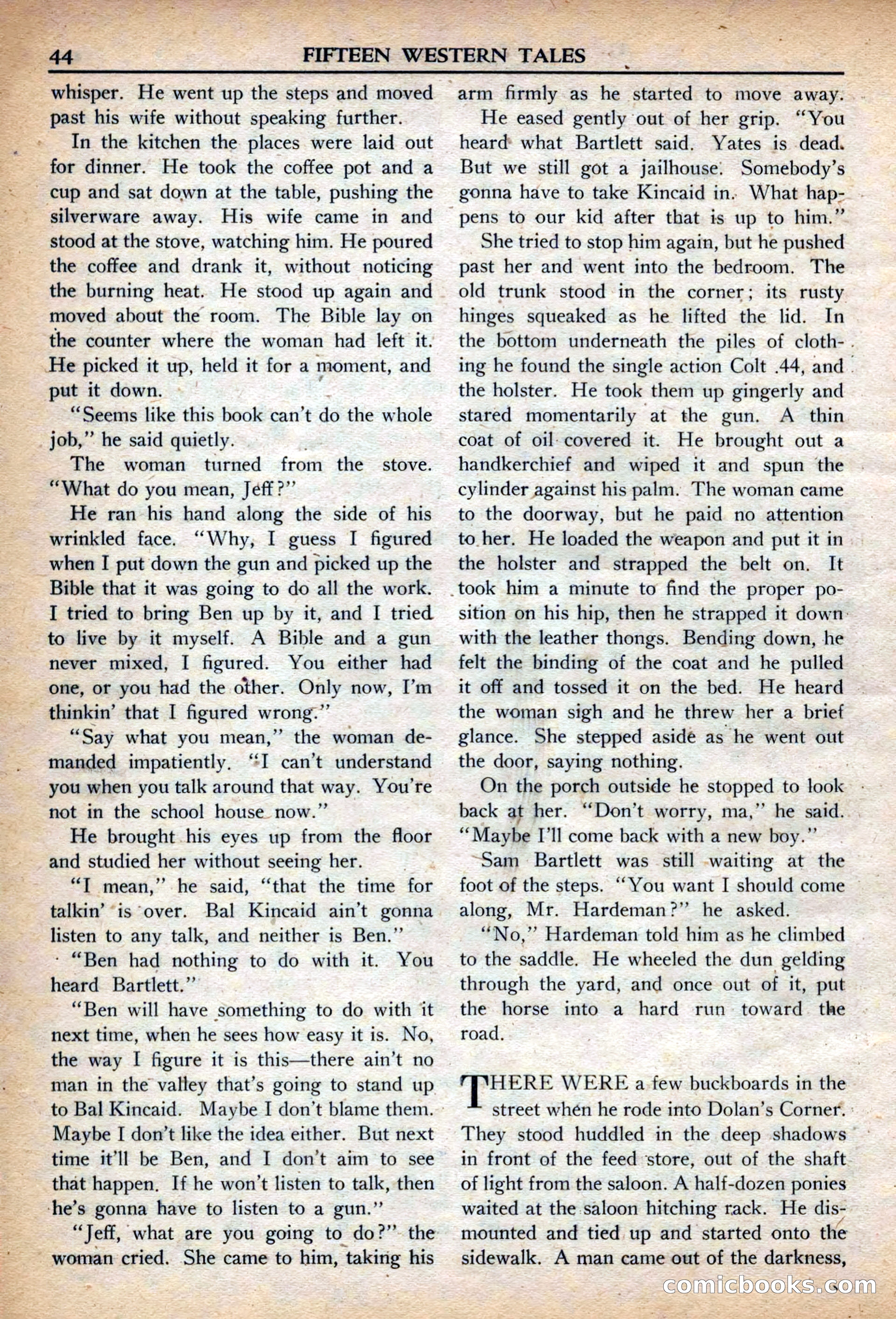 Fifteen Western Tales, March 1954 — page 44 of 116