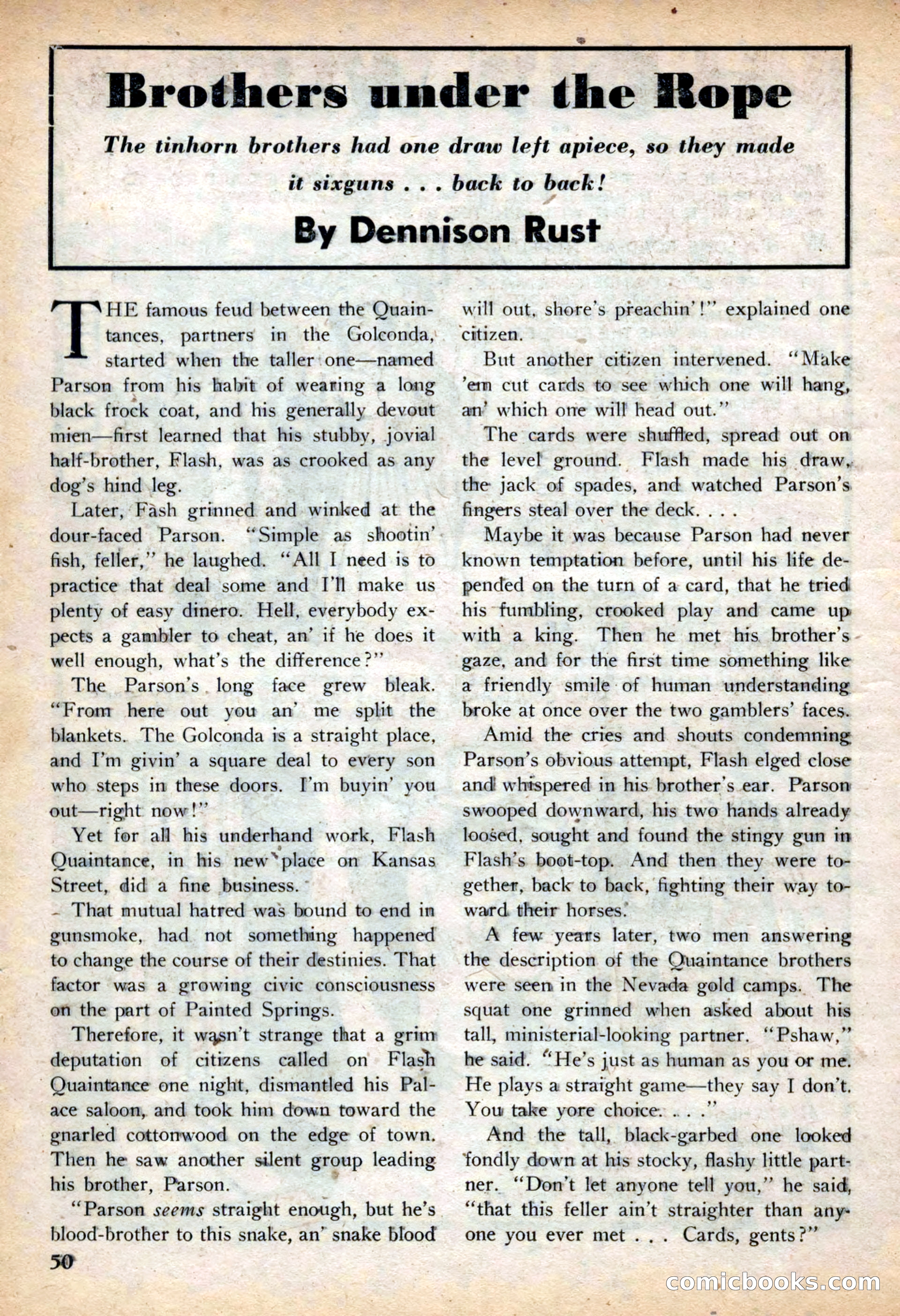 Fifteen Western Tales, March 1954 — page 50 of 116