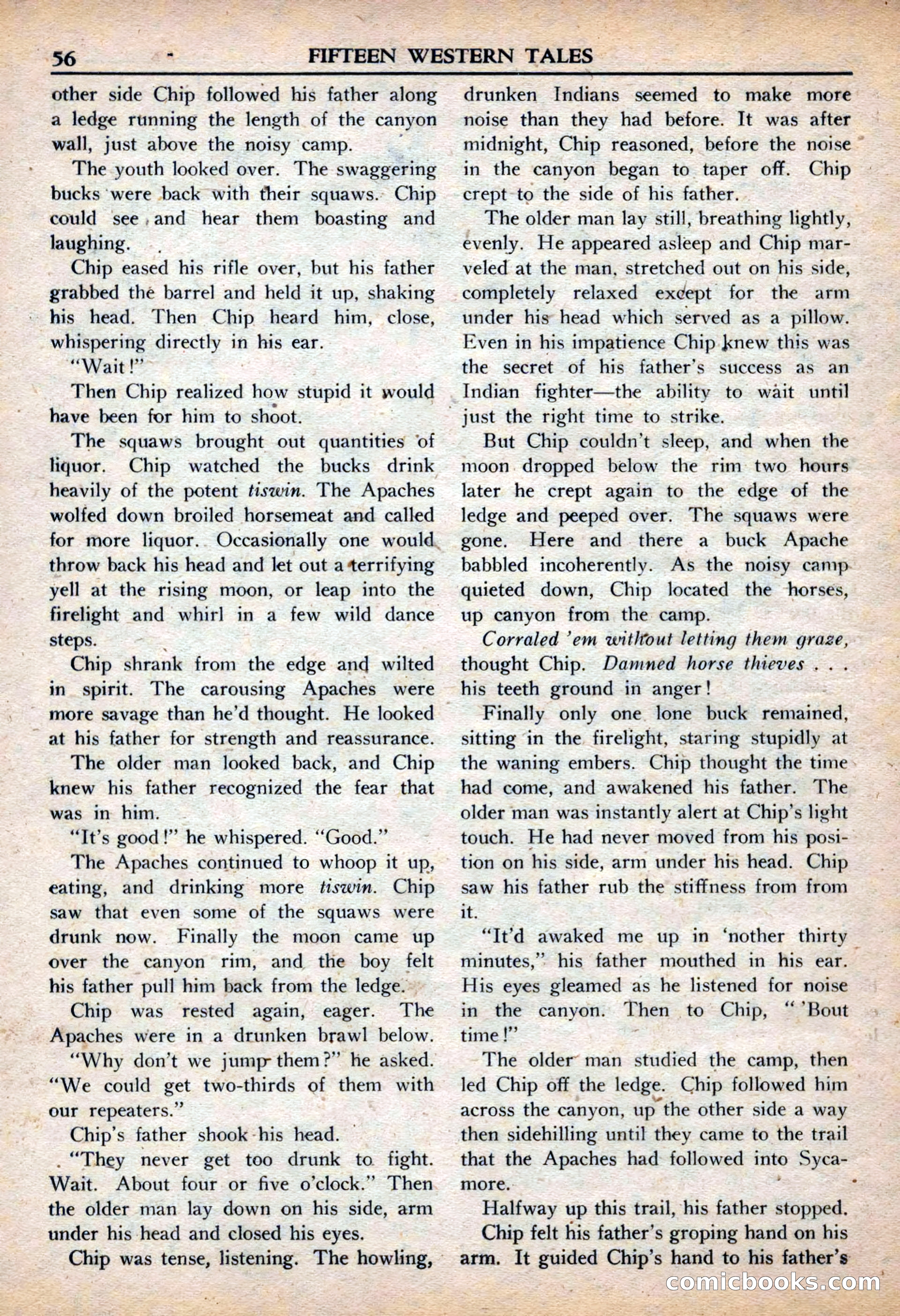 Fifteen Western Tales, March 1954 — page 56 of 116