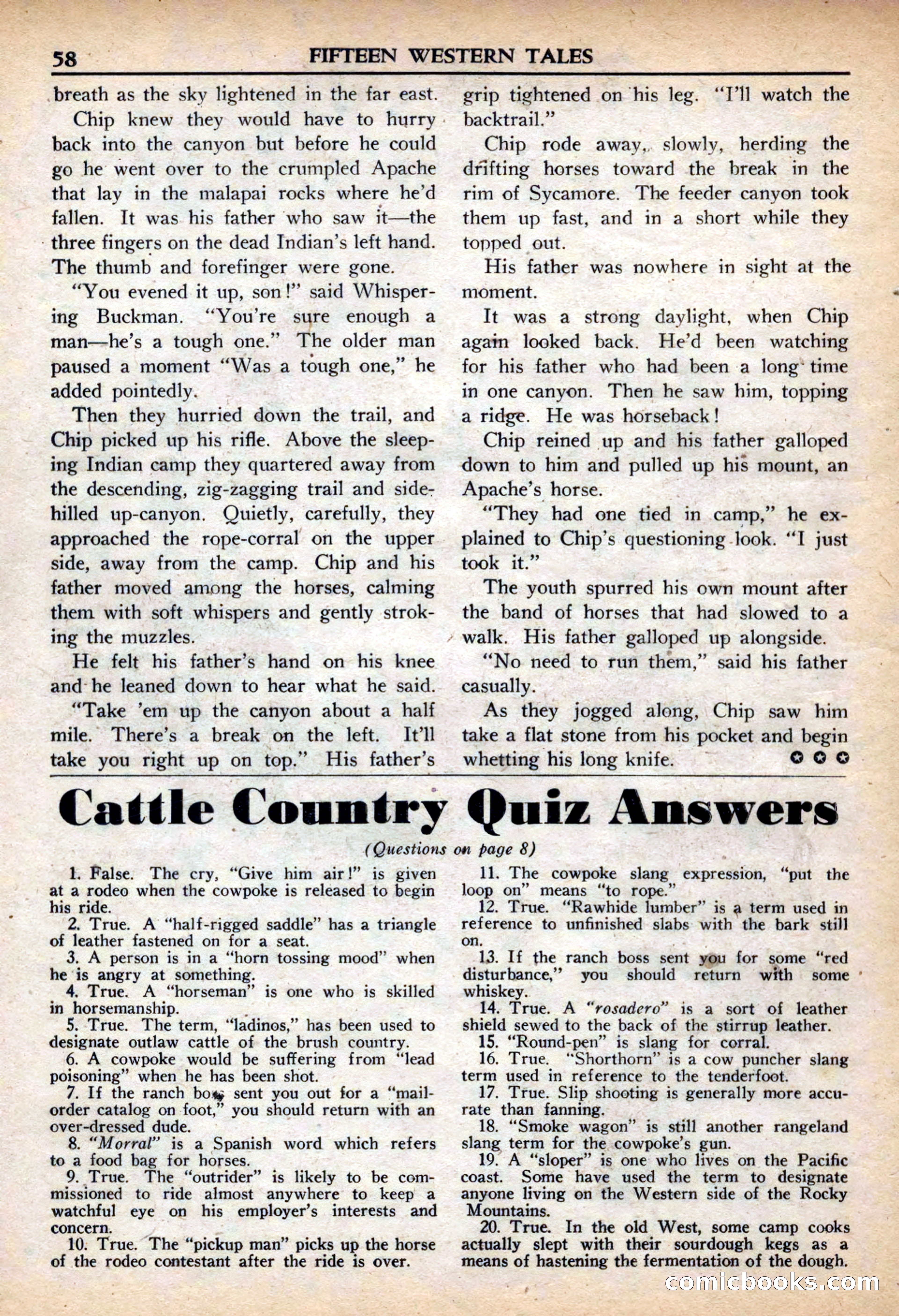 Fifteen Western Tales, March 1954 — page 58 of 116