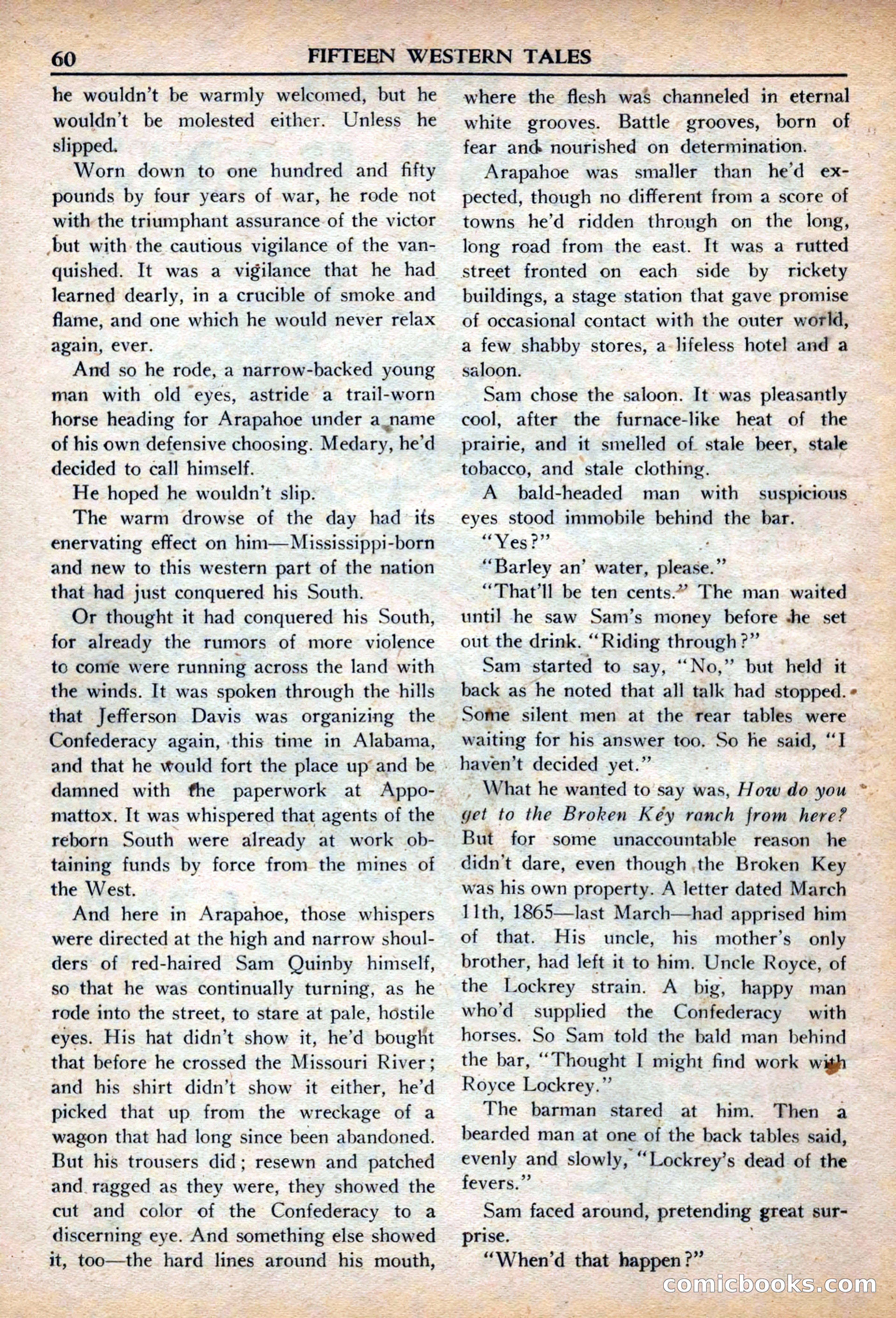 Fifteen Western Tales, March 1954 — page 60 of 116