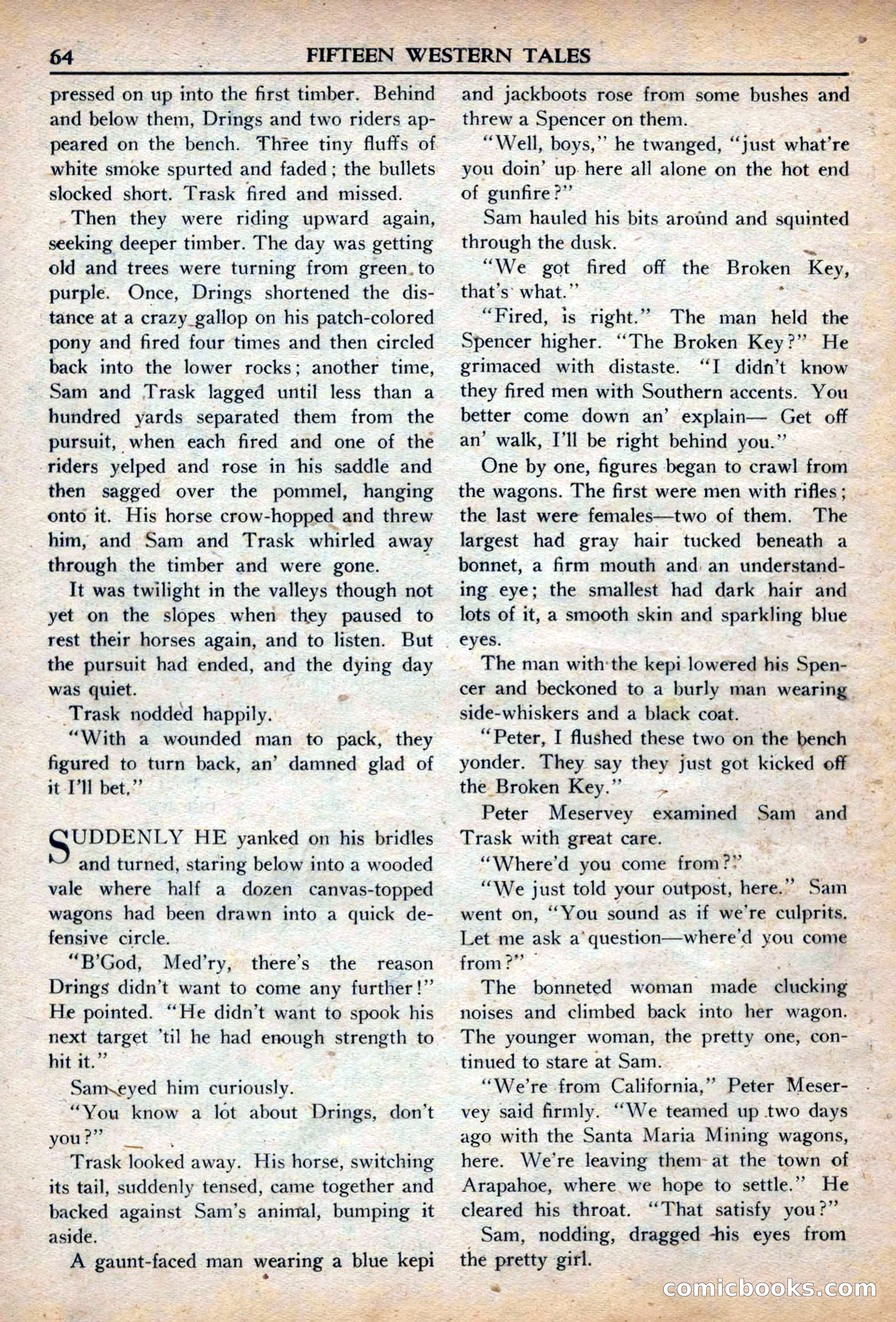 Fifteen Western Tales, March 1954 — page 64 of 116