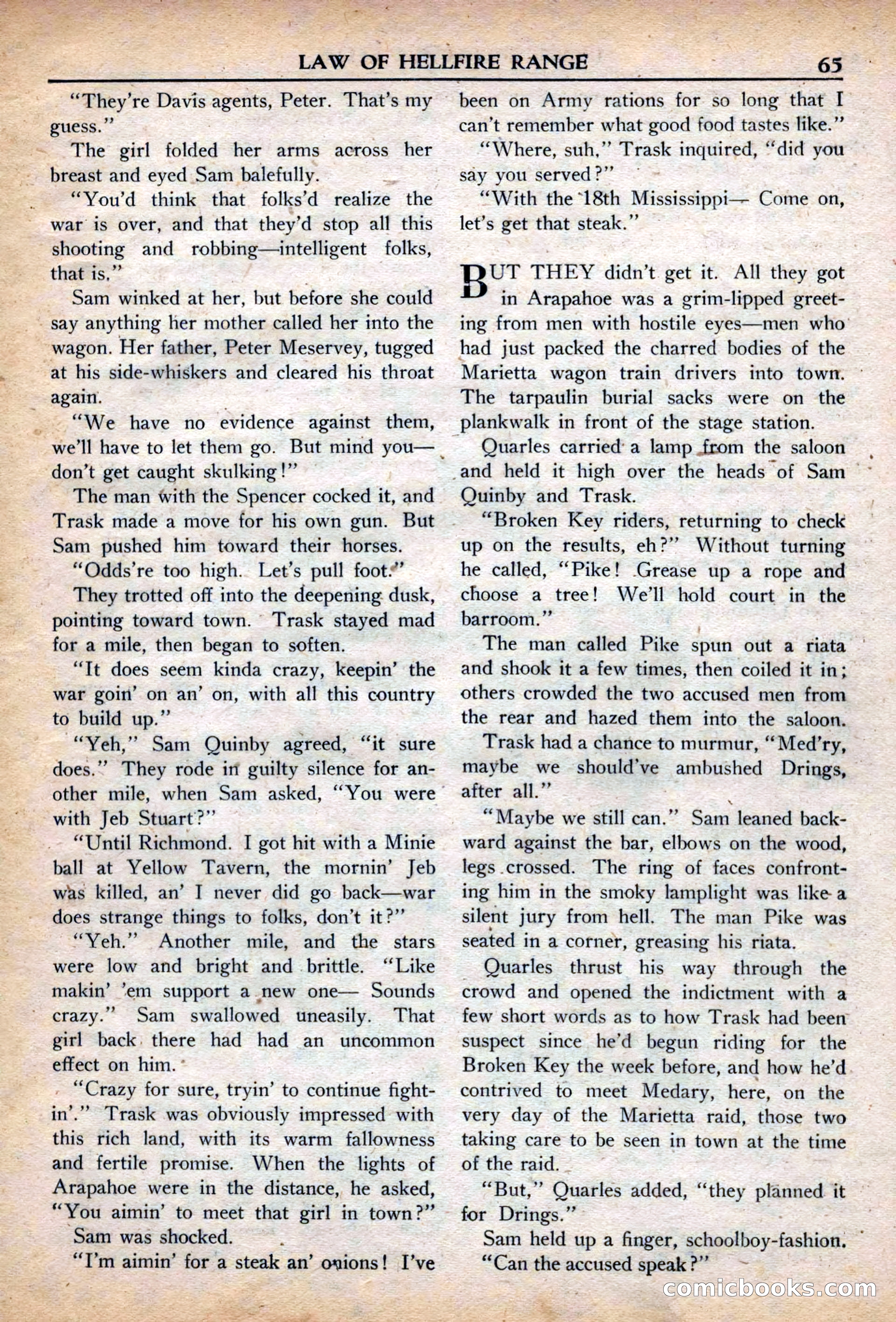 Fifteen Western Tales, March 1954 — page 65 of 116