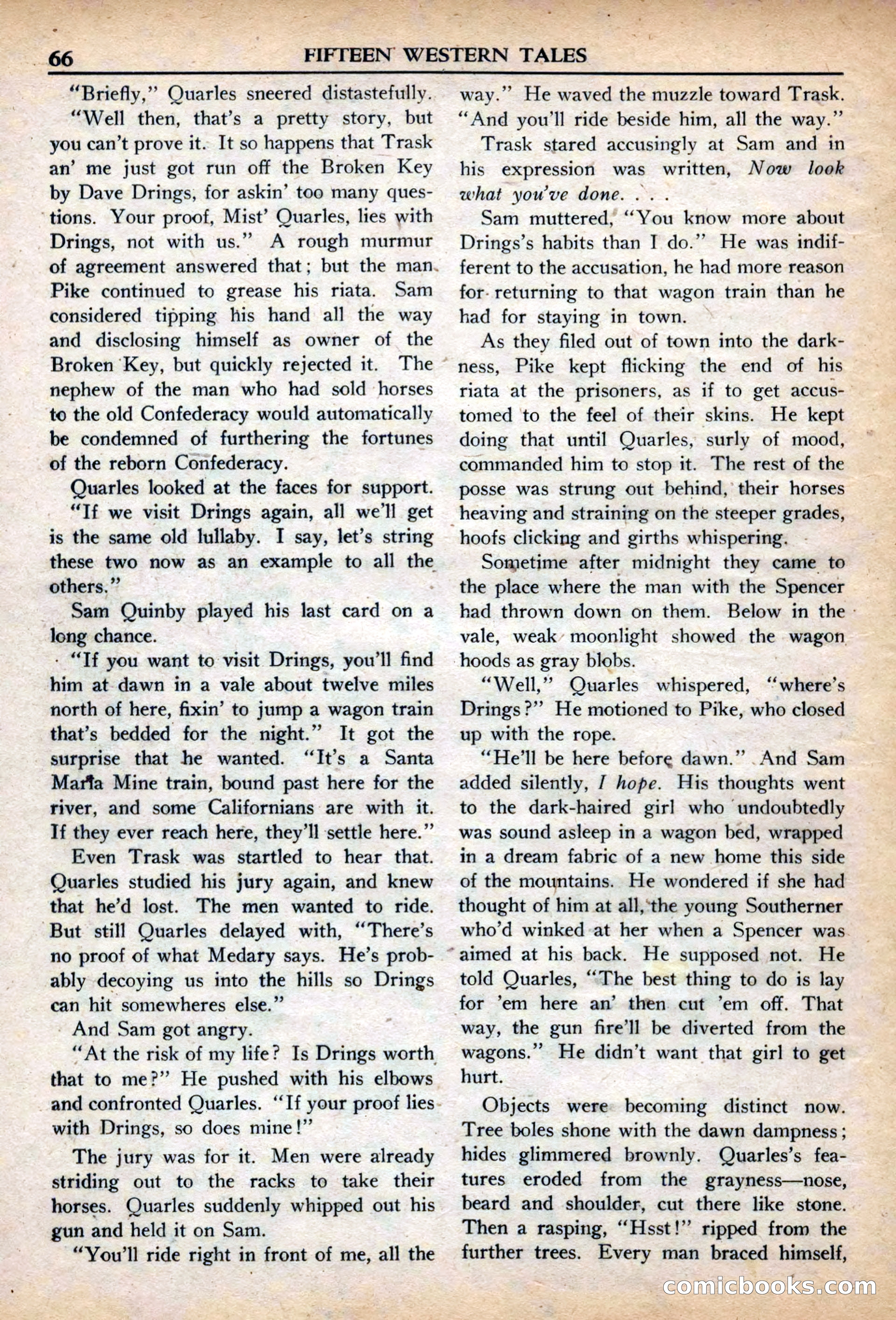 Fifteen Western Tales, March 1954 — page 66 of 116