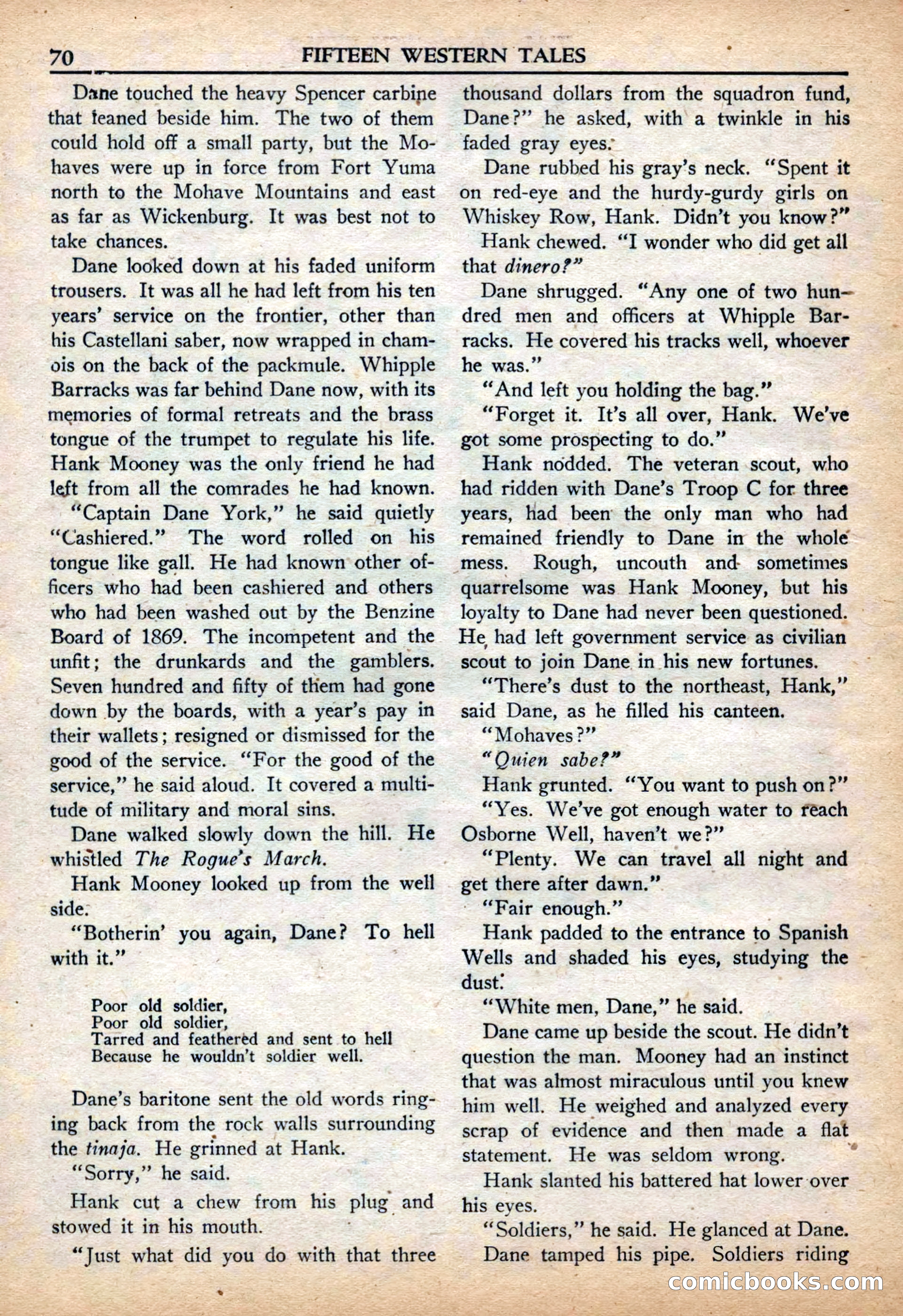 Fifteen Western Tales, March 1954 — page 70 of 116