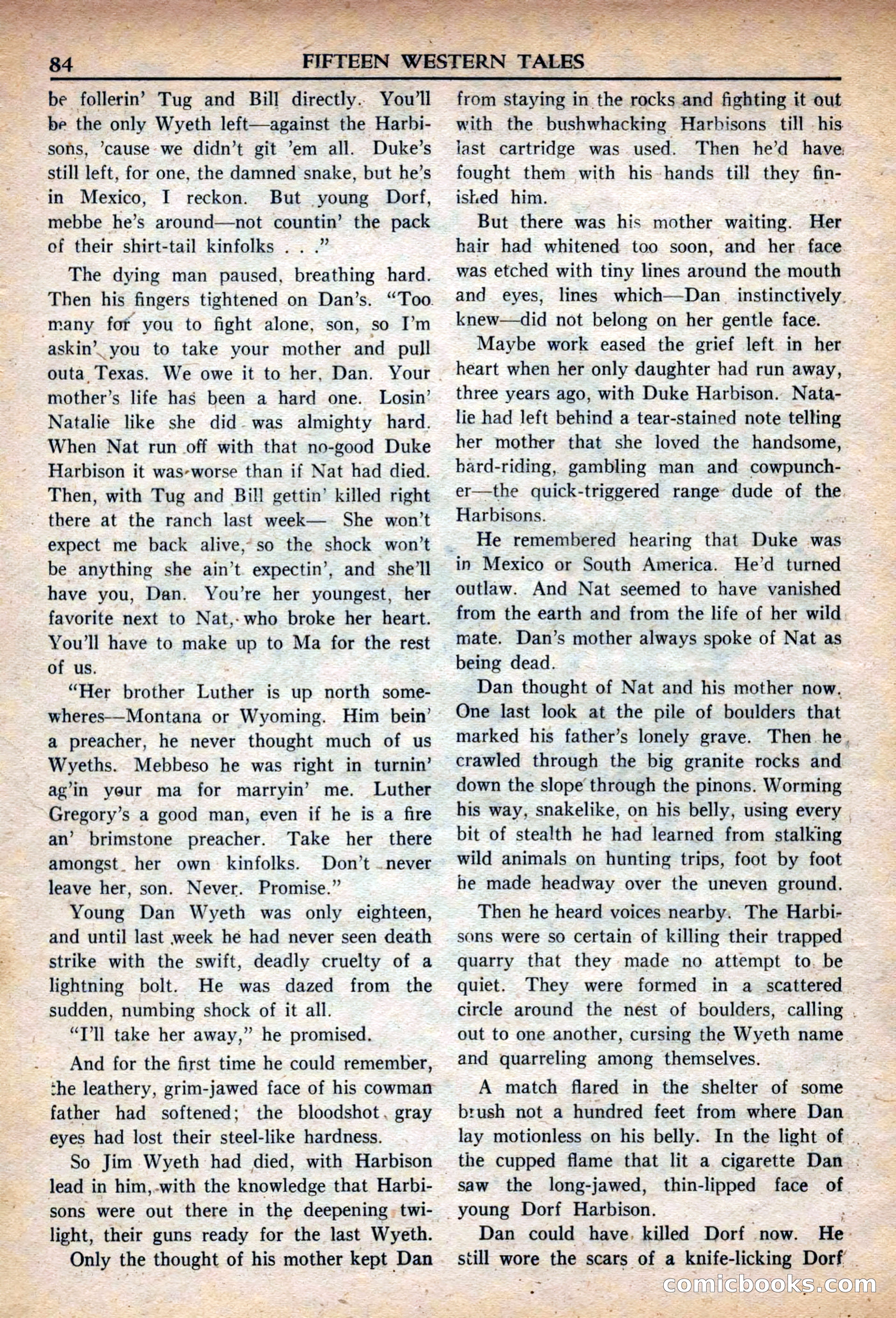 Fifteen Western Tales, March 1954 — page 84 of 116