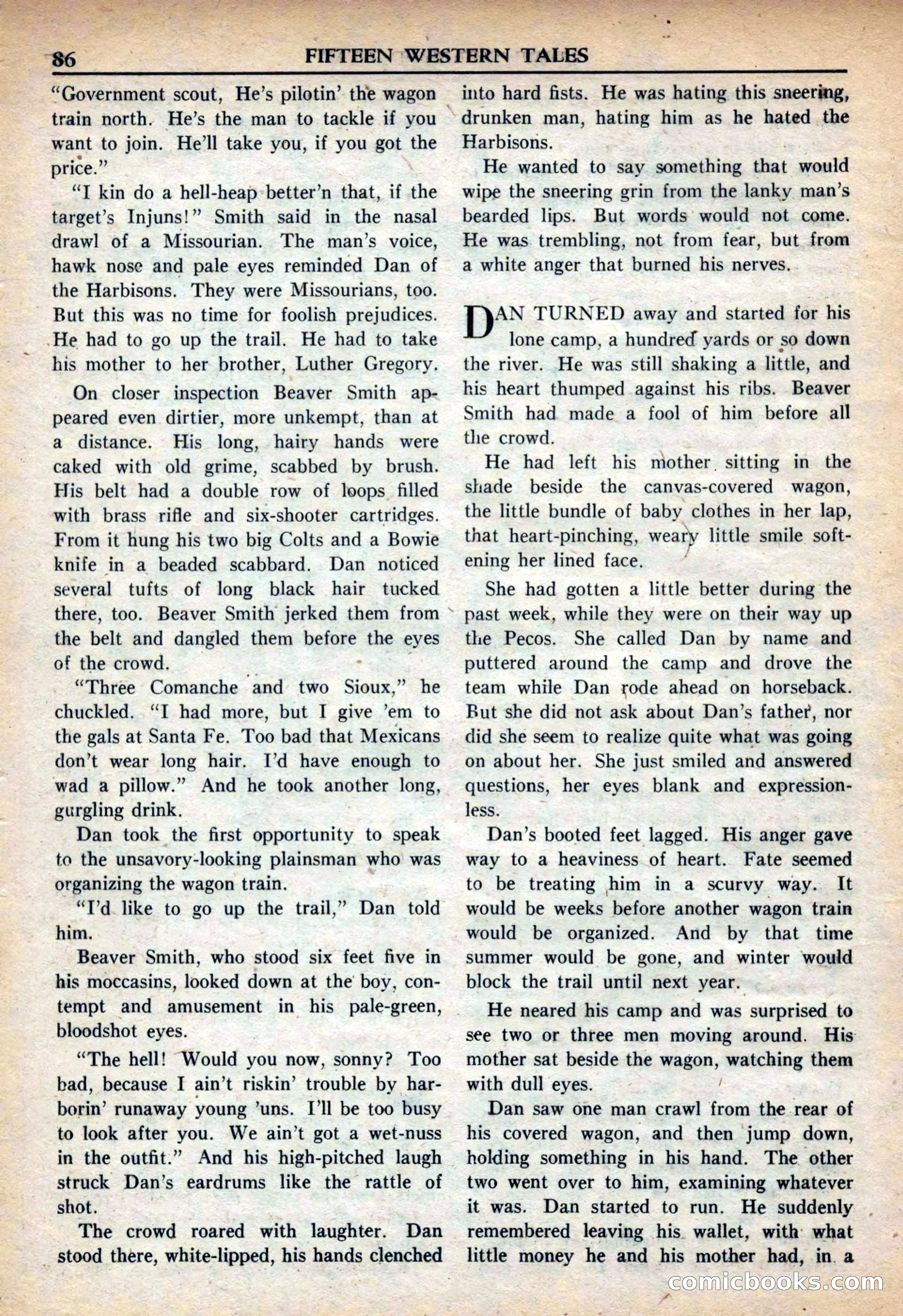 Fifteen Western Tales, March 1954 — page 86 of 116