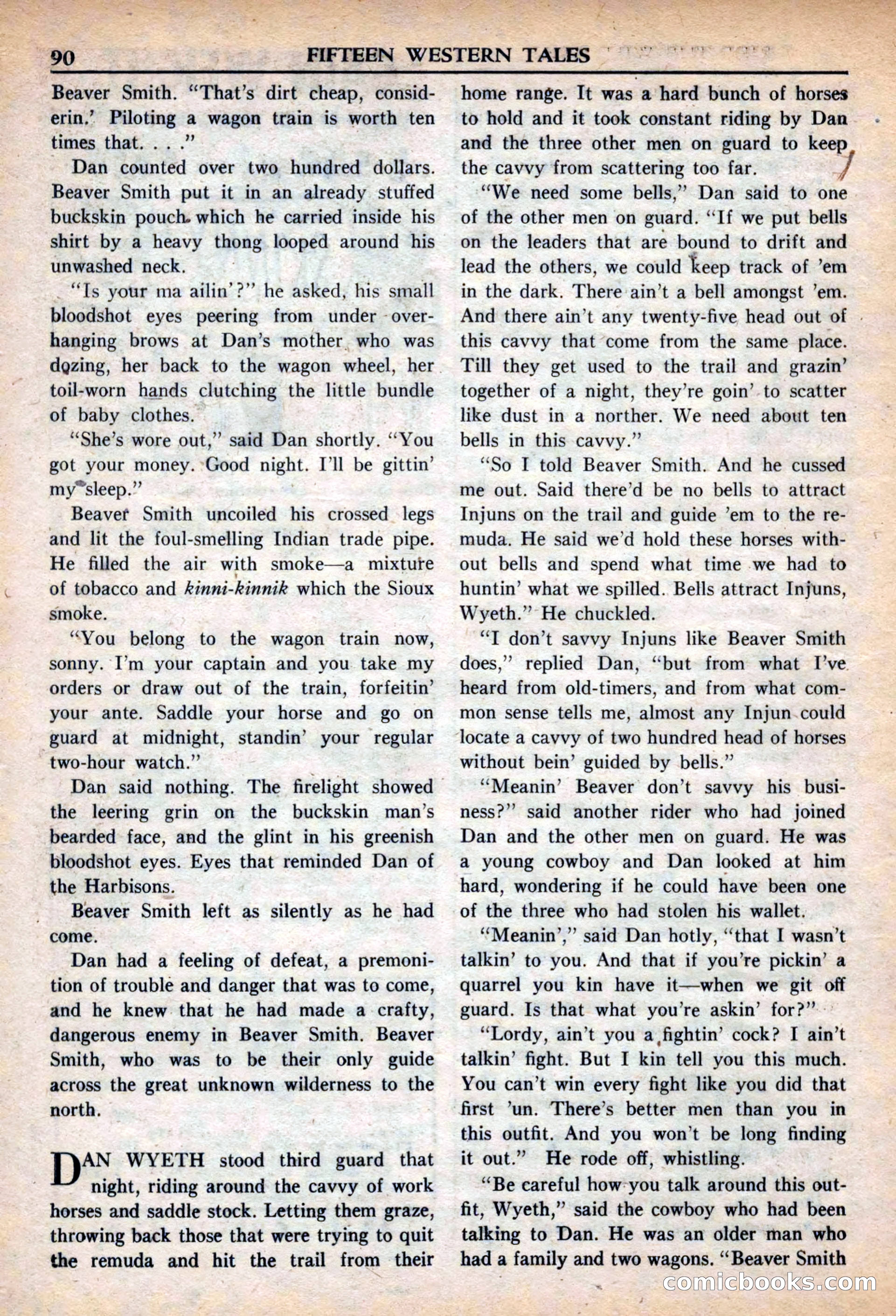Fifteen Western Tales, March 1954 — page 90 of 116
