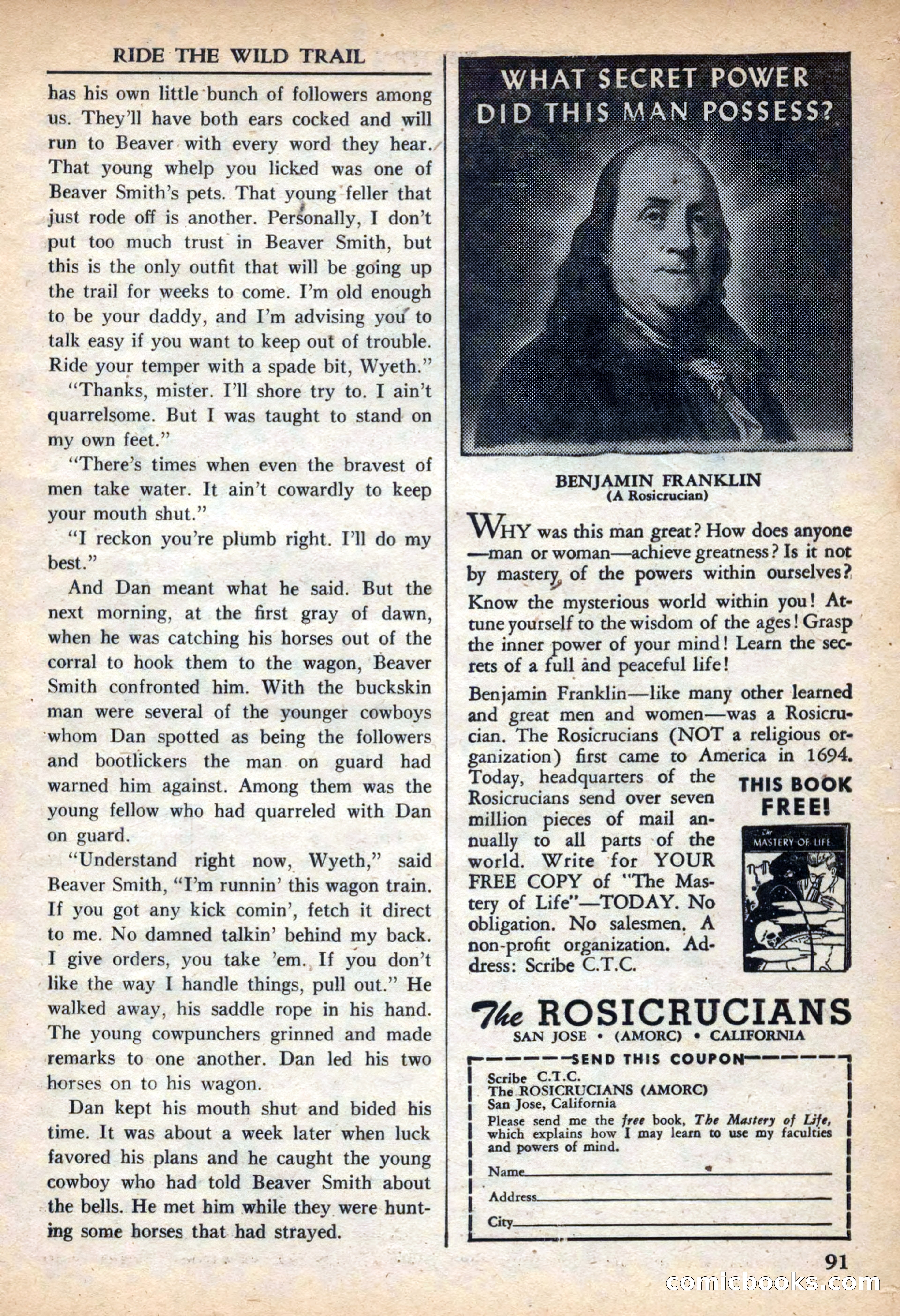 Fifteen Western Tales, March 1954 — page 91 of 116