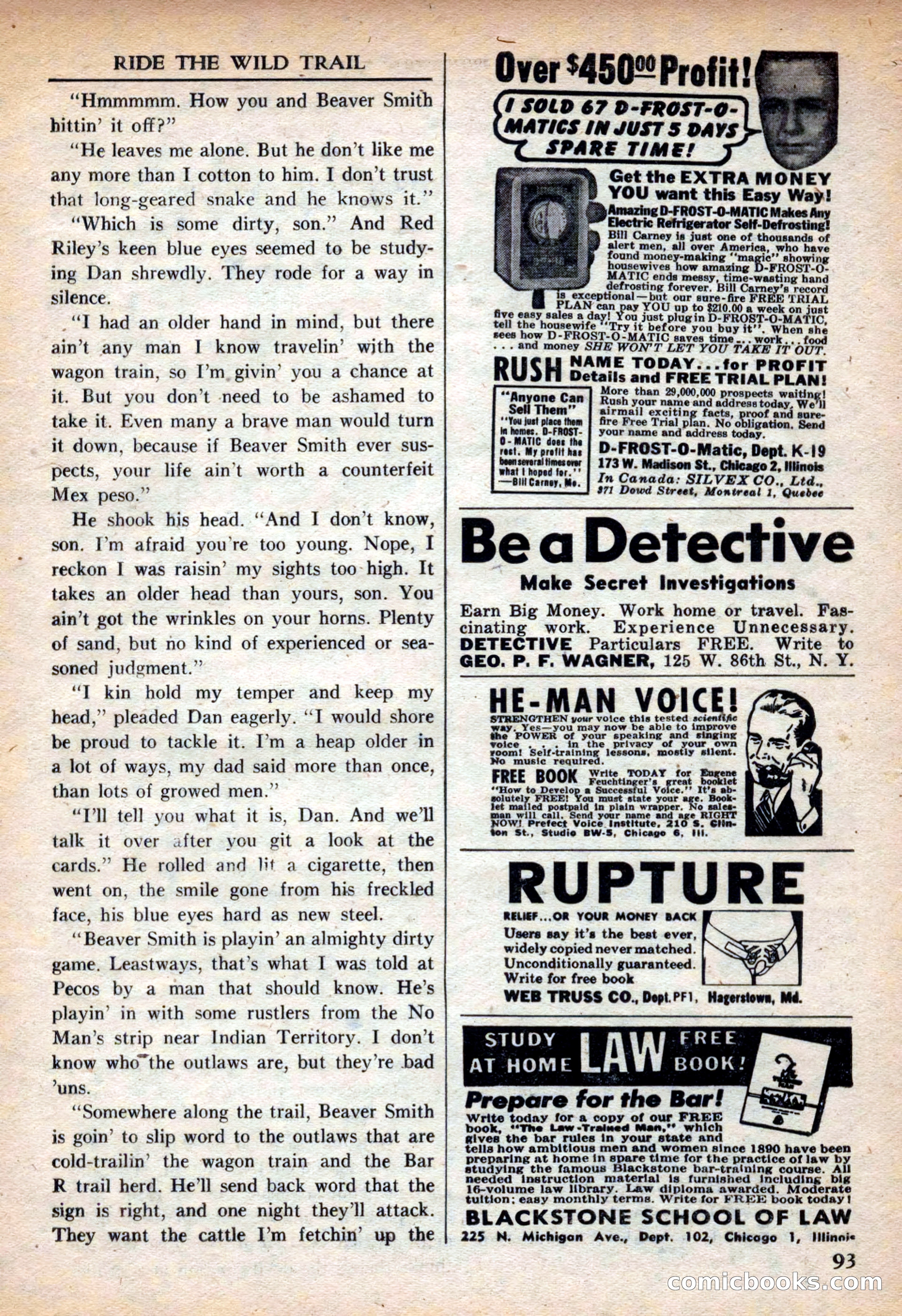 Fifteen Western Tales, March 1954 — page 93 of 116