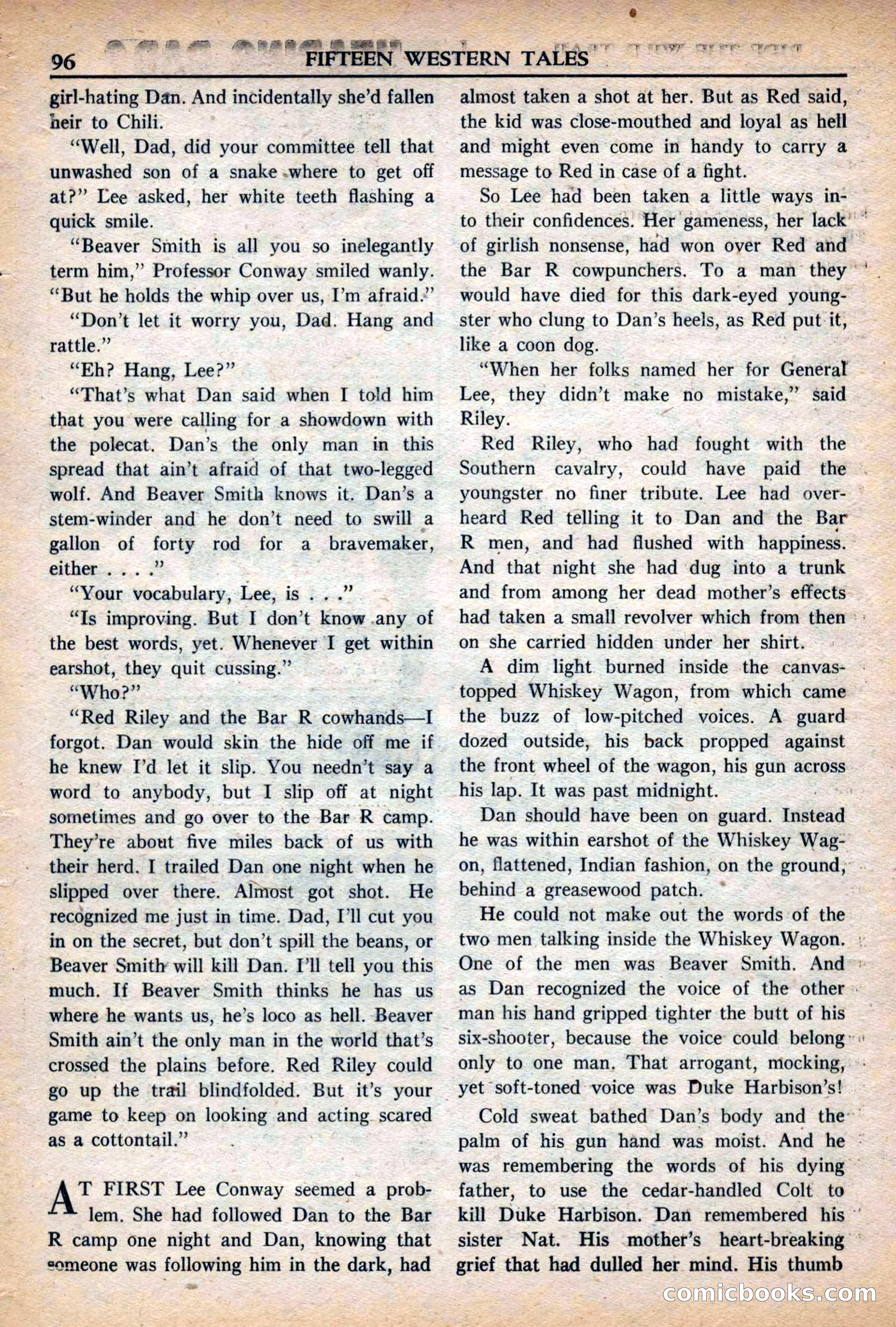 Fifteen Western Tales, March 1954 — page 96 of 116