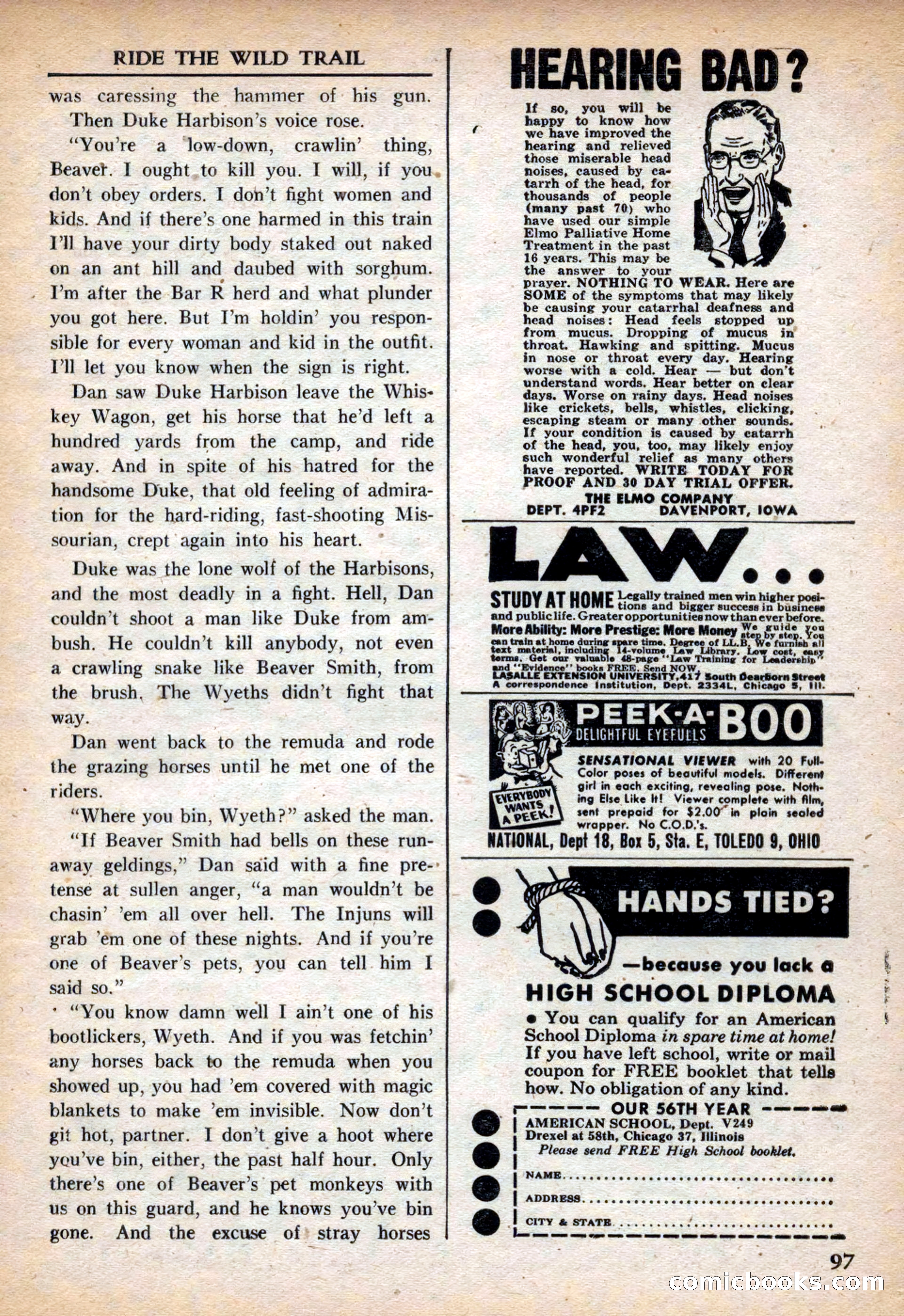 Fifteen Western Tales, March 1954 — page 97 of 116