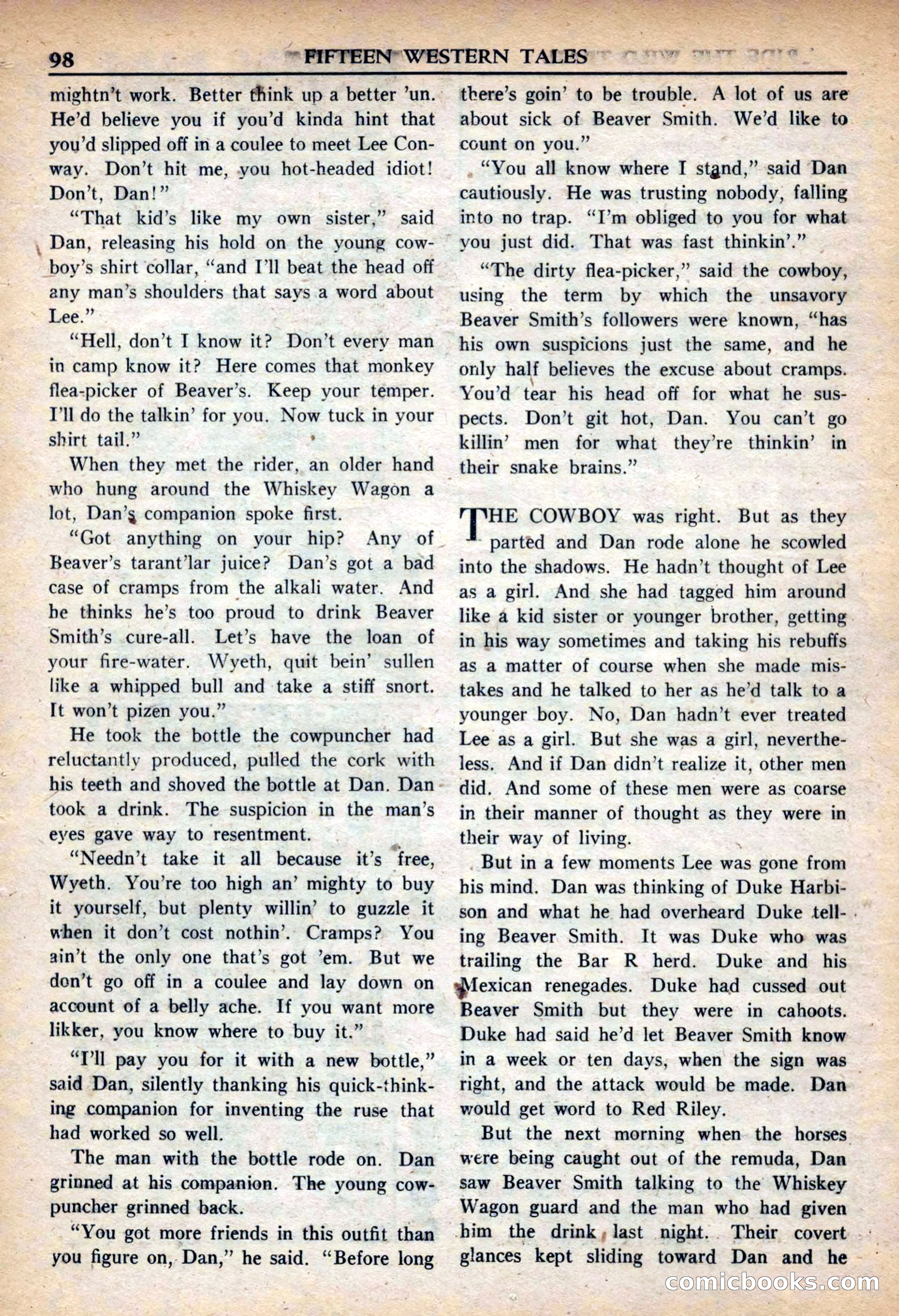 Fifteen Western Tales, March 1954 — page 98 of 116