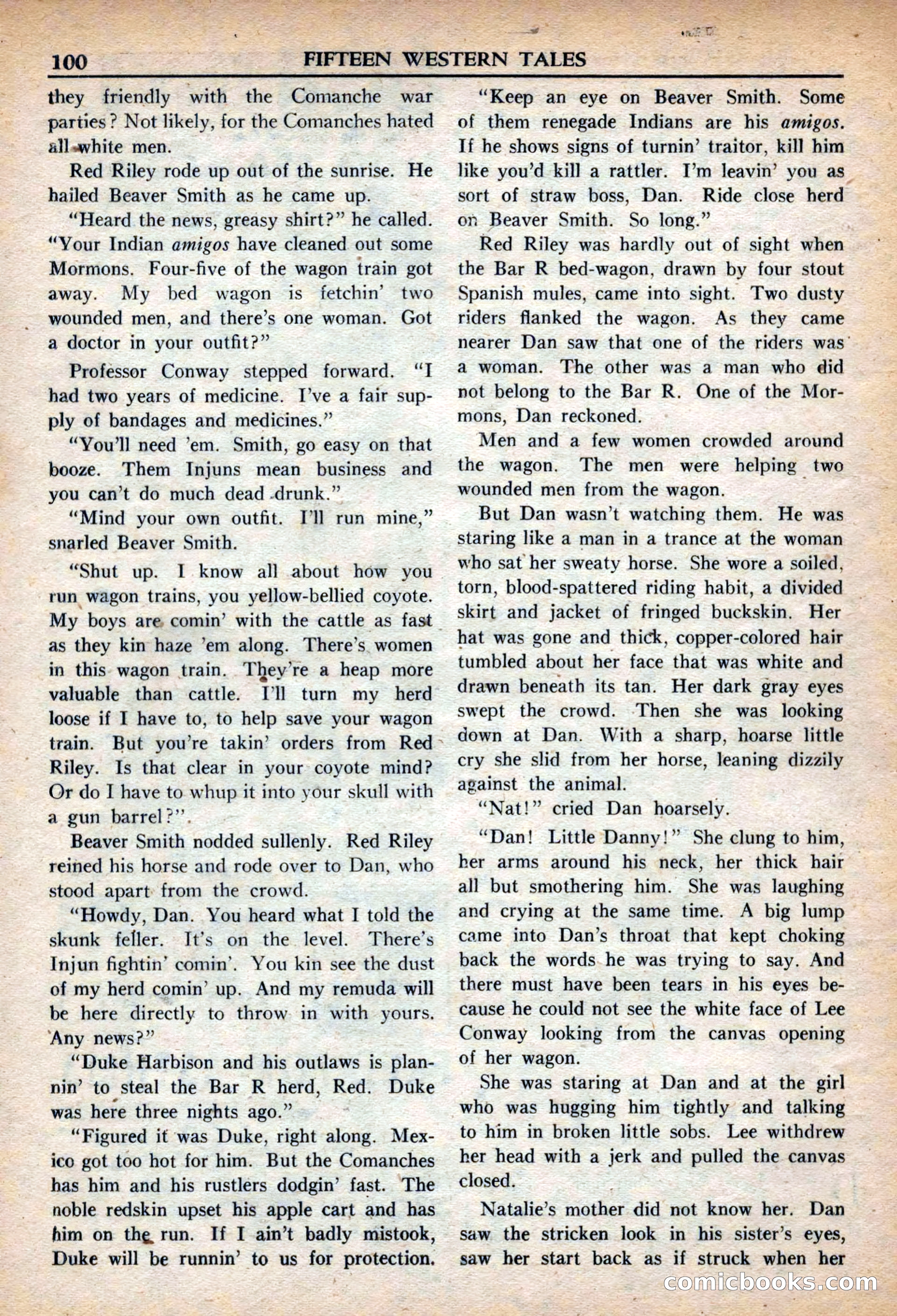 Fifteen Western Tales, March 1954 — page 100 of 116