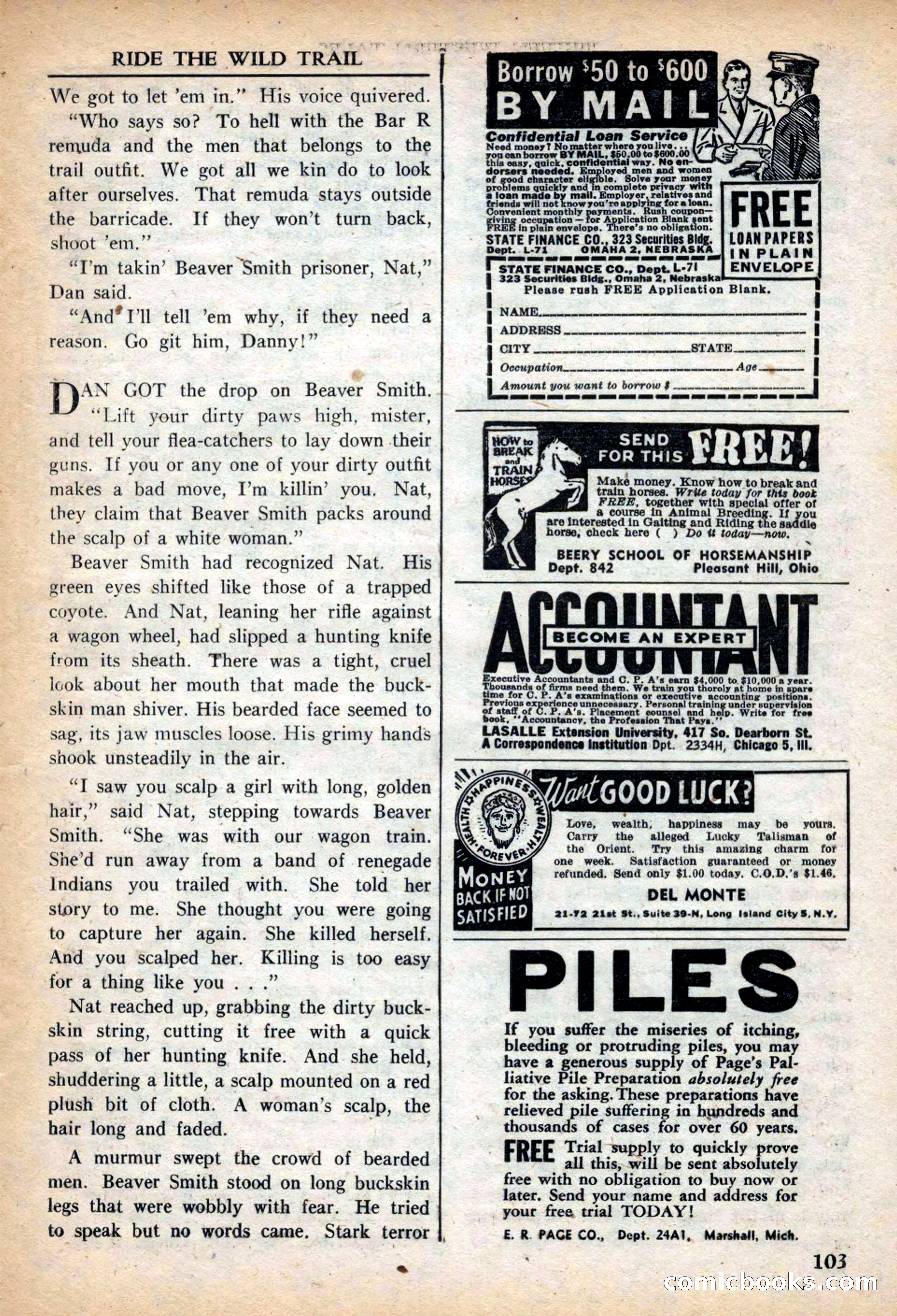 Fifteen Western Tales, March 1954 — page 103 of 116